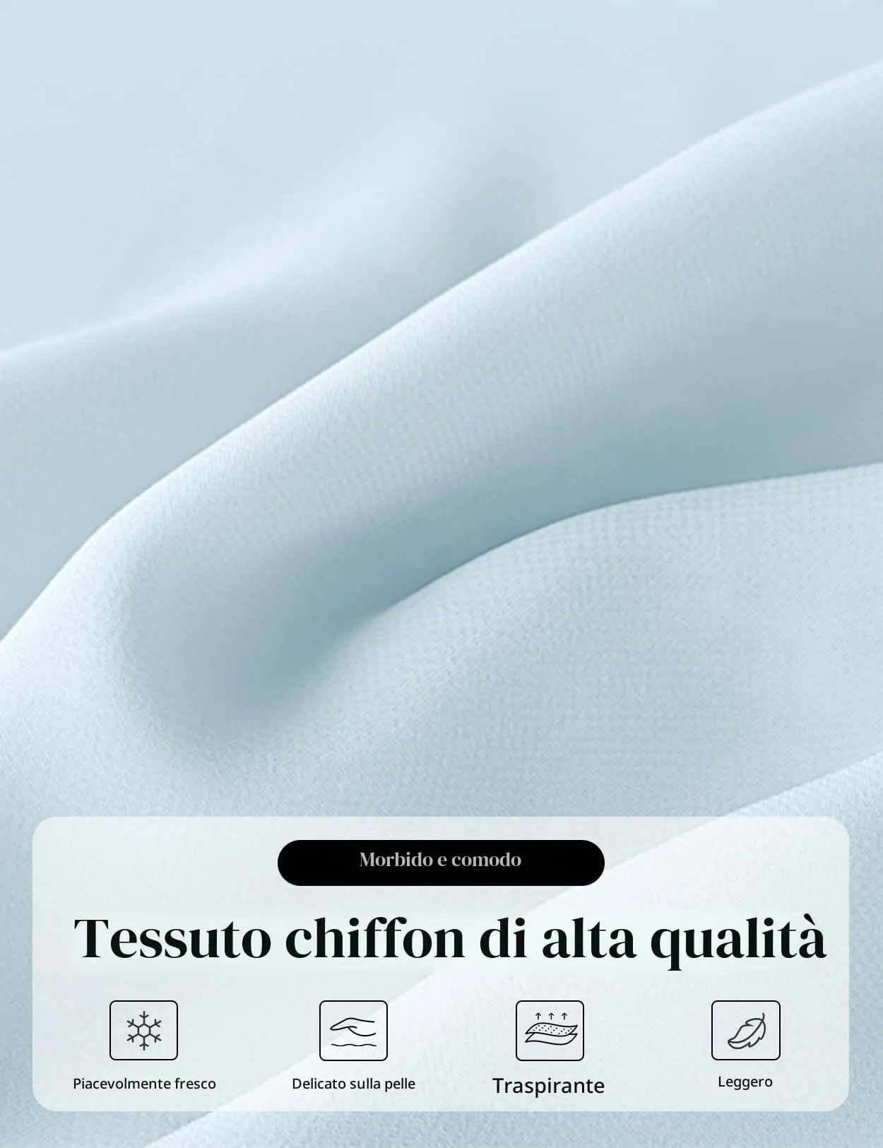 BEAUTELICATE Scialle Elegante Donna Poncho Coprispalle in Chiffon, Azzurro - immagine 5