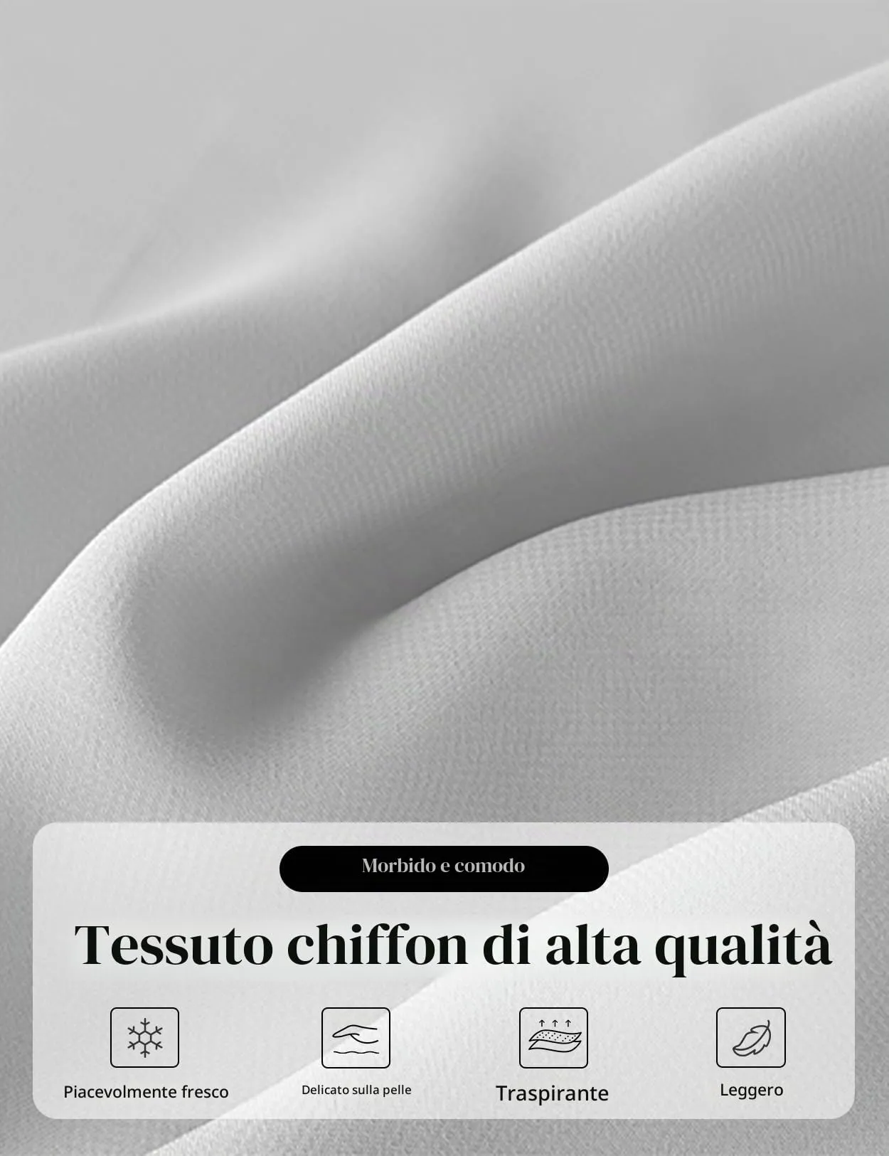 BEAUTELICATE Scialle Elegante Donna Poncho Coprispalle in Chiffon, Argento - immagine 5