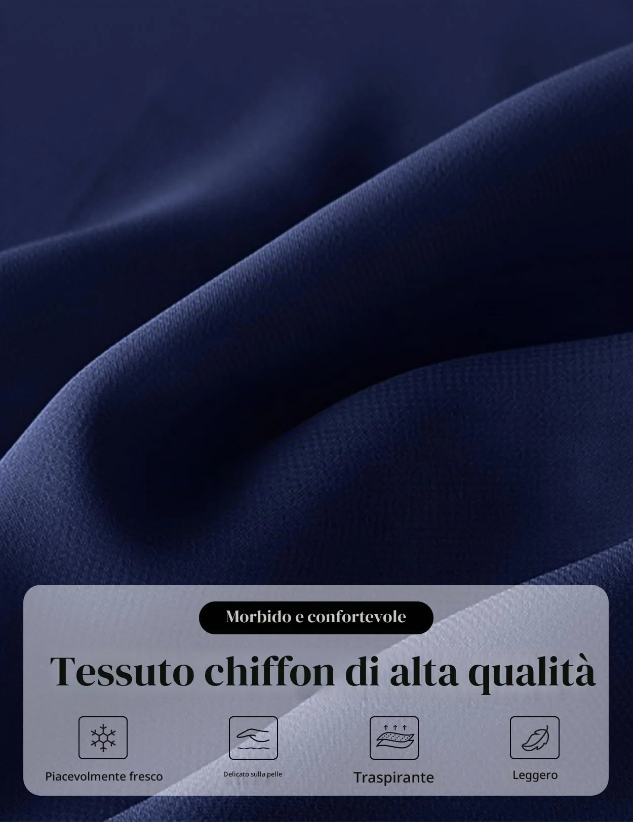BEAUTELICATE Scialle Elegante Donna Poncho Coprispalle in Chiffon, Blu Marino - immagine 6
