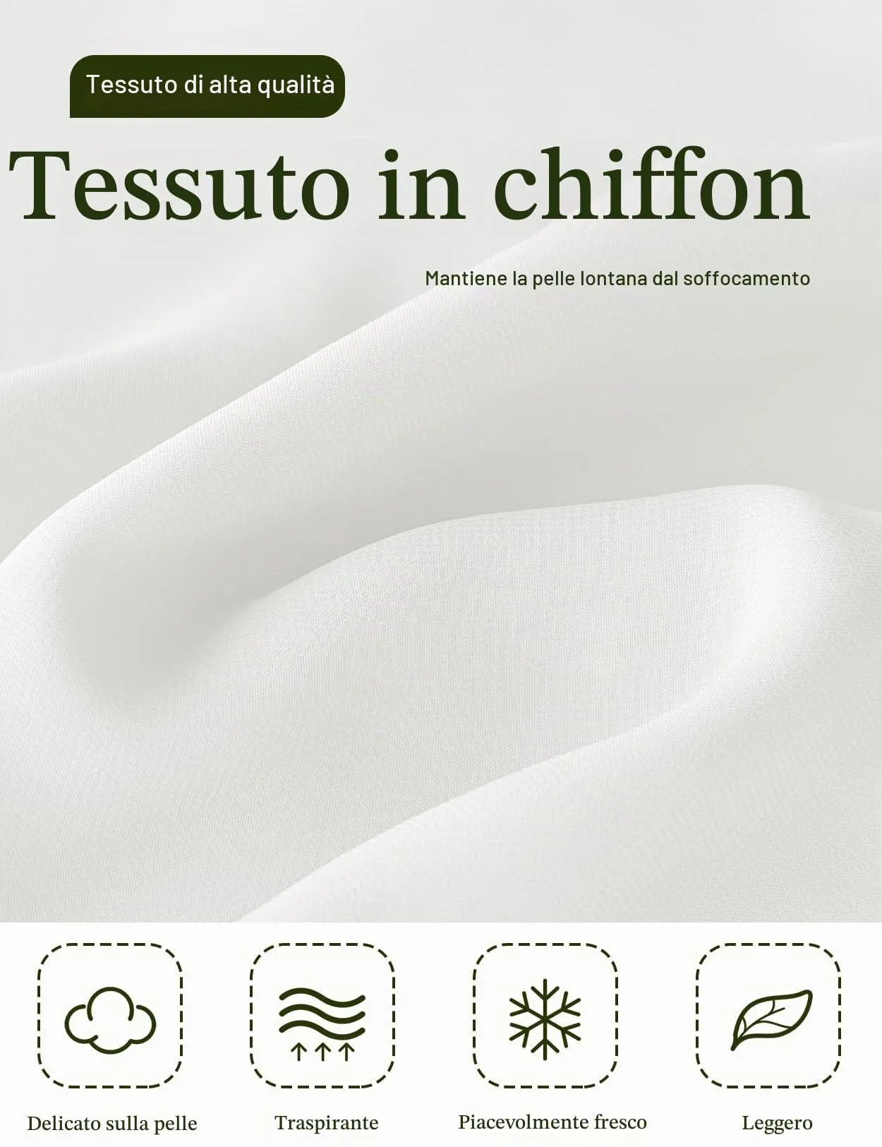BEAUTELICATE Scialle Elegante Donna Poncho Coprispalle in Chiffon, Avorio - immagine 5