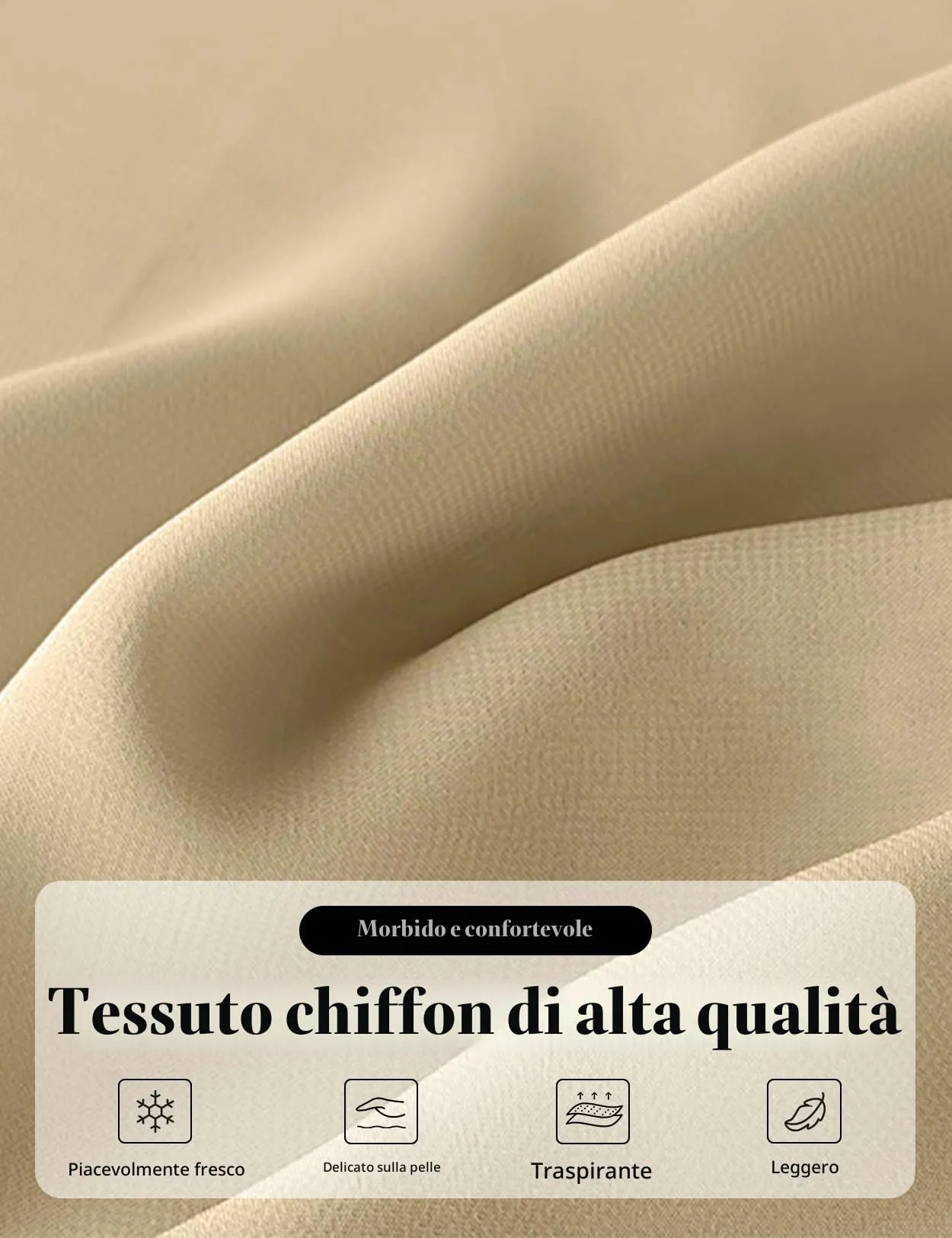 BEAUTELICATE Scialle Elegante Donna Poncho Coprispalle in Chiffon, Champagne - immagine 6