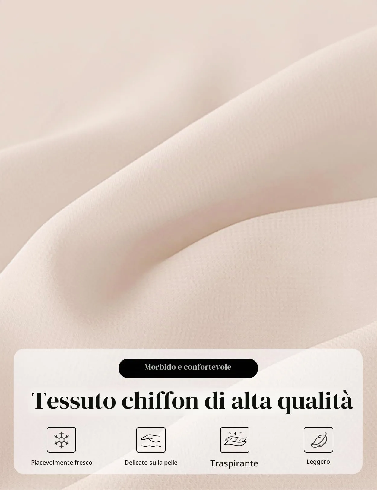 BEAUTELICATE Scialle Elegante Donna Poncho Coprispalle in Chiffon, Pesca - immagine 5