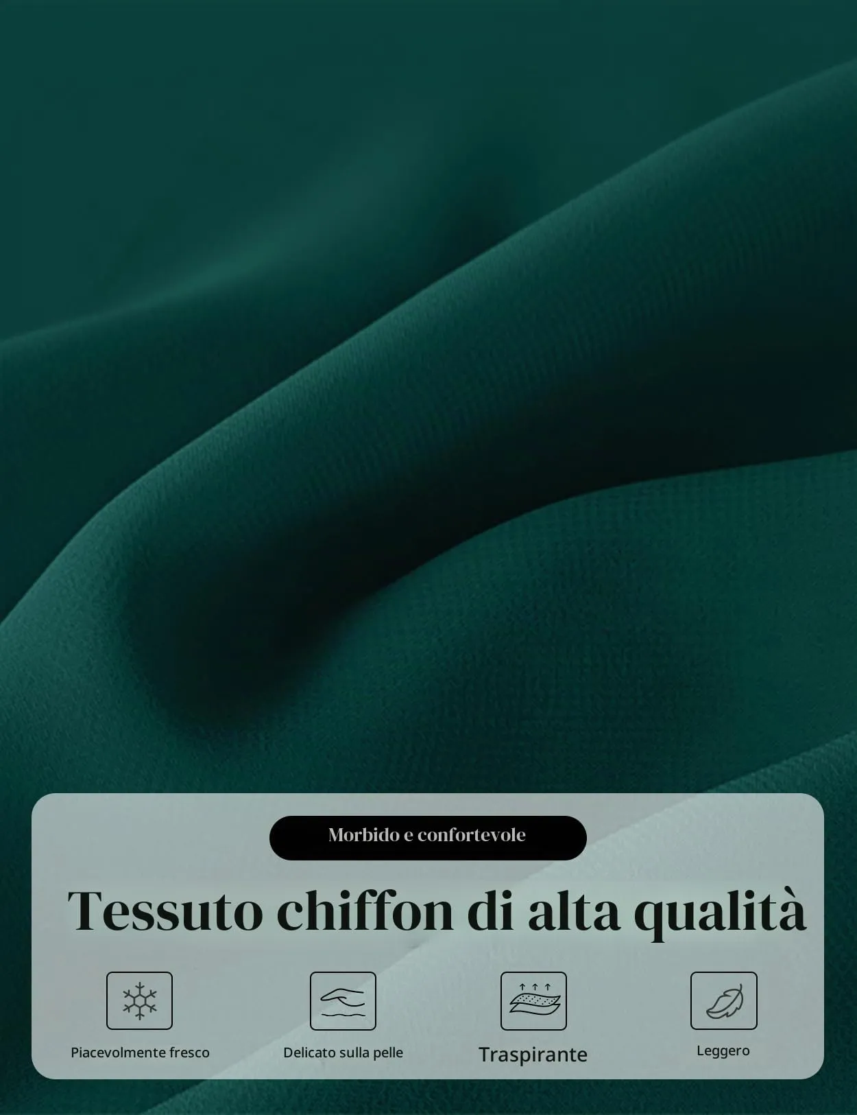 BEAUTELICATE Scialle Elegante Donna Poncho Coprispalle in Chiffon, Verde Smeraldo - immagine 6
