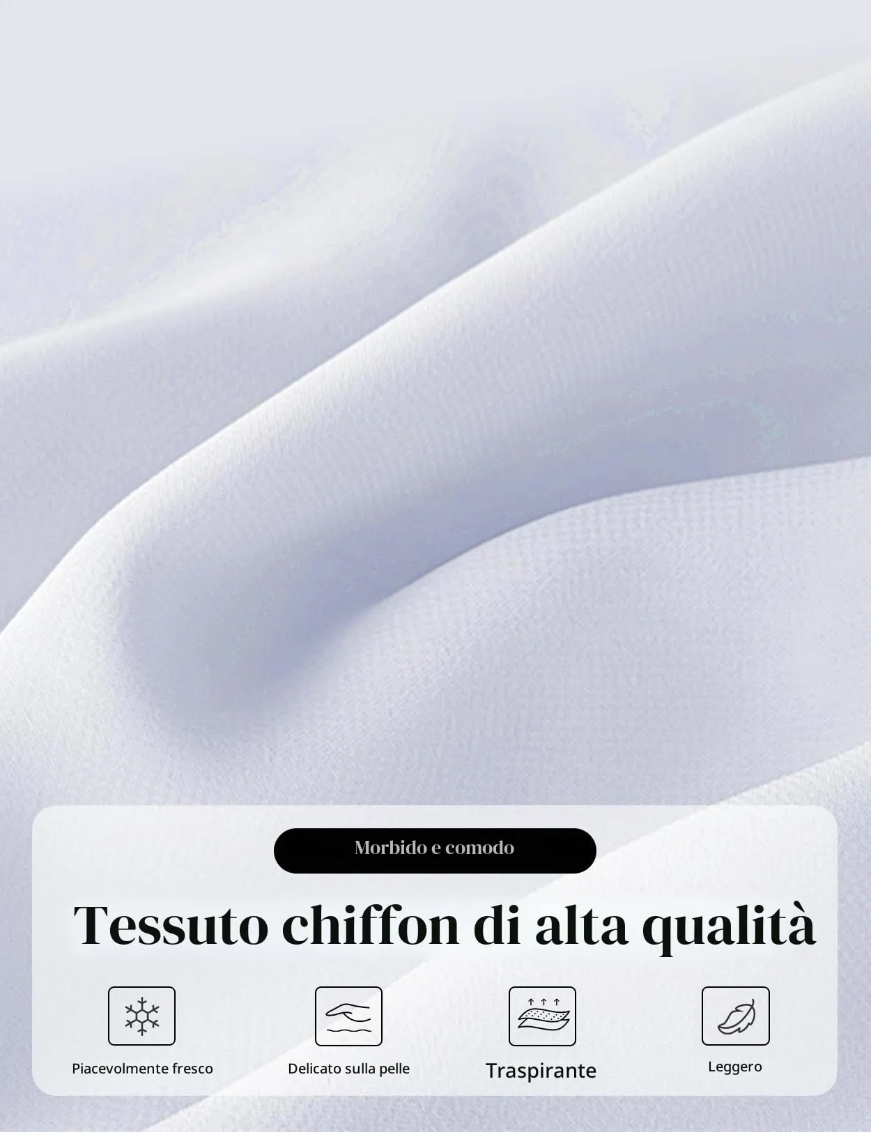 BEAUTELICATE Scialle Elegante Donna Poncho Coprispalle in Chiffon, Bianco - immagine 5