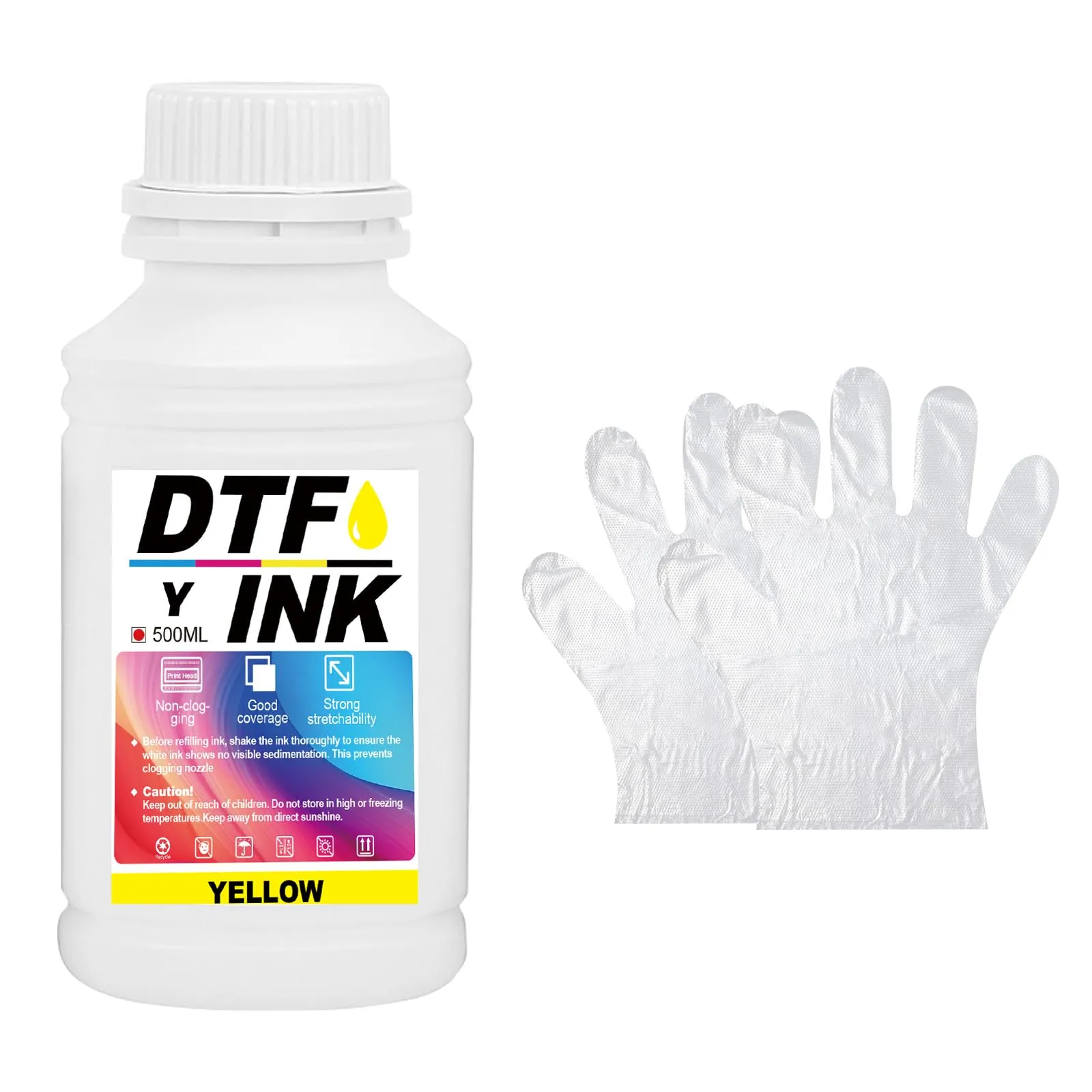 Creatorally Inchiostro DTF per Stampanti a Getto D'Inchiostro, Compatibile con i3200, DX5/DX7, 5113, i4720, XP600 (Giallo, 500 ml) - immagine 1