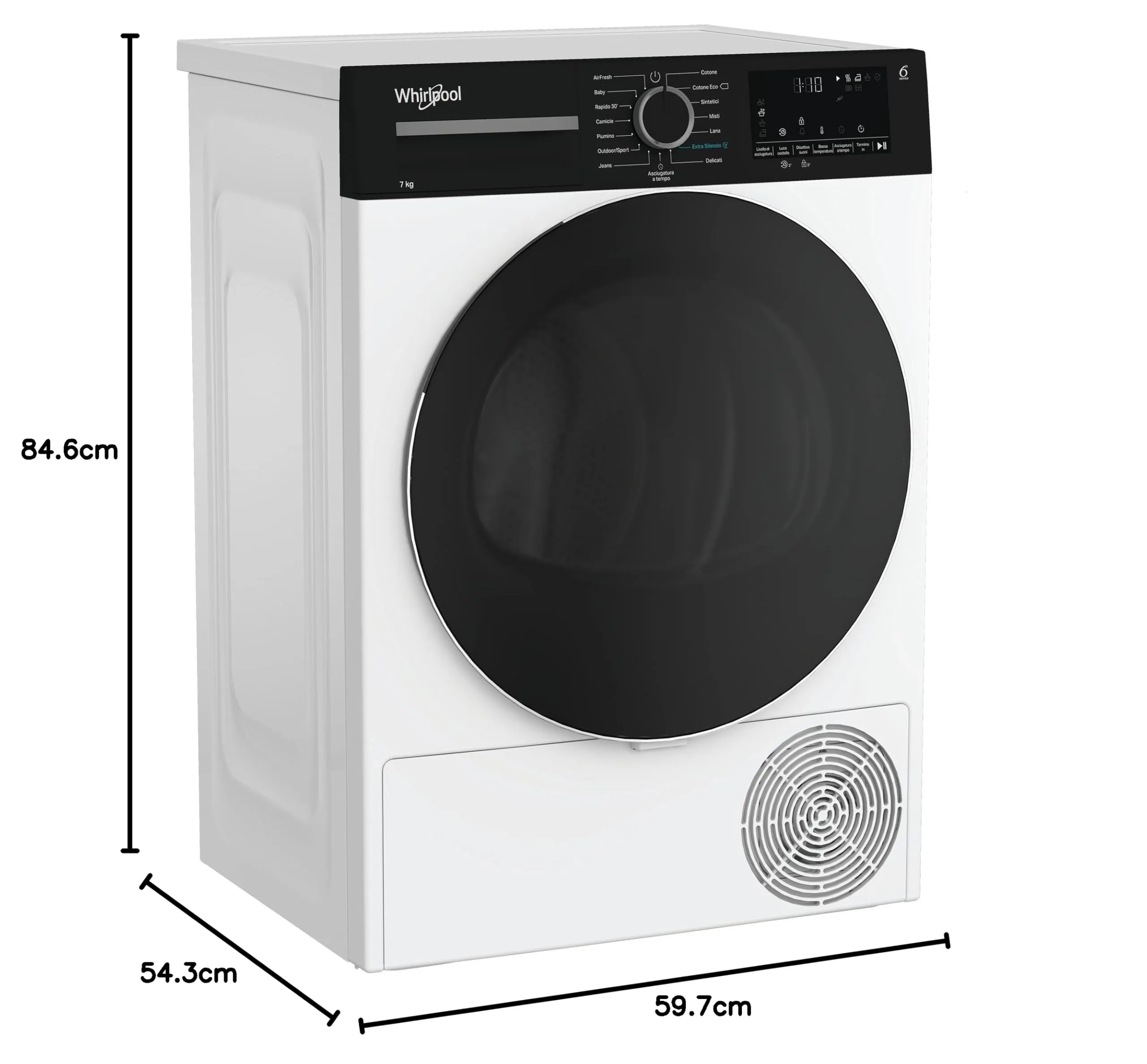 Whirlpool C WSD 74M WBS IT Asciugatrice 7 kg Slim a Pompa di Calore - immagine 6