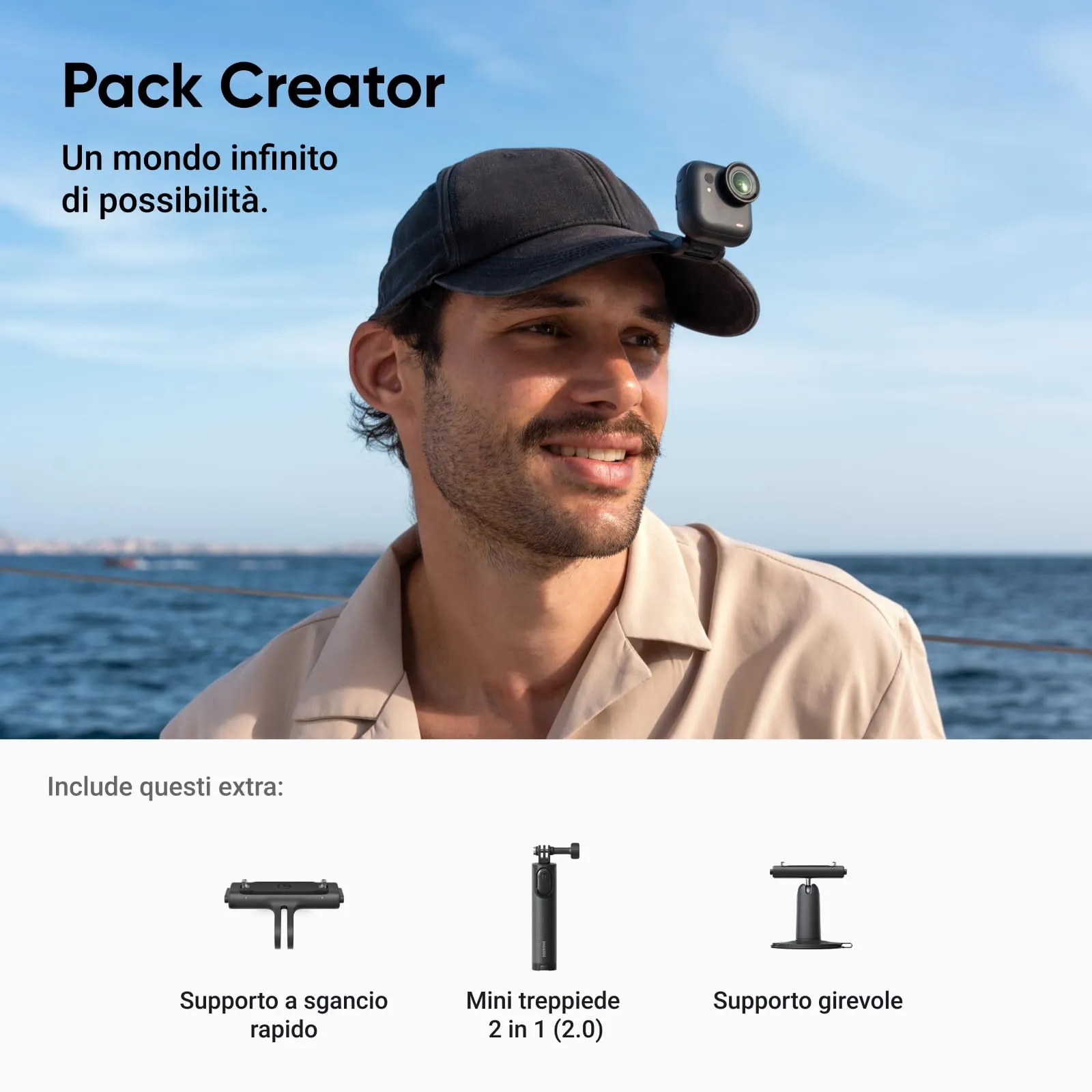 Insta360 GO Ultra Pack Creator Nero Notte 4K Action Cam - immagine 10