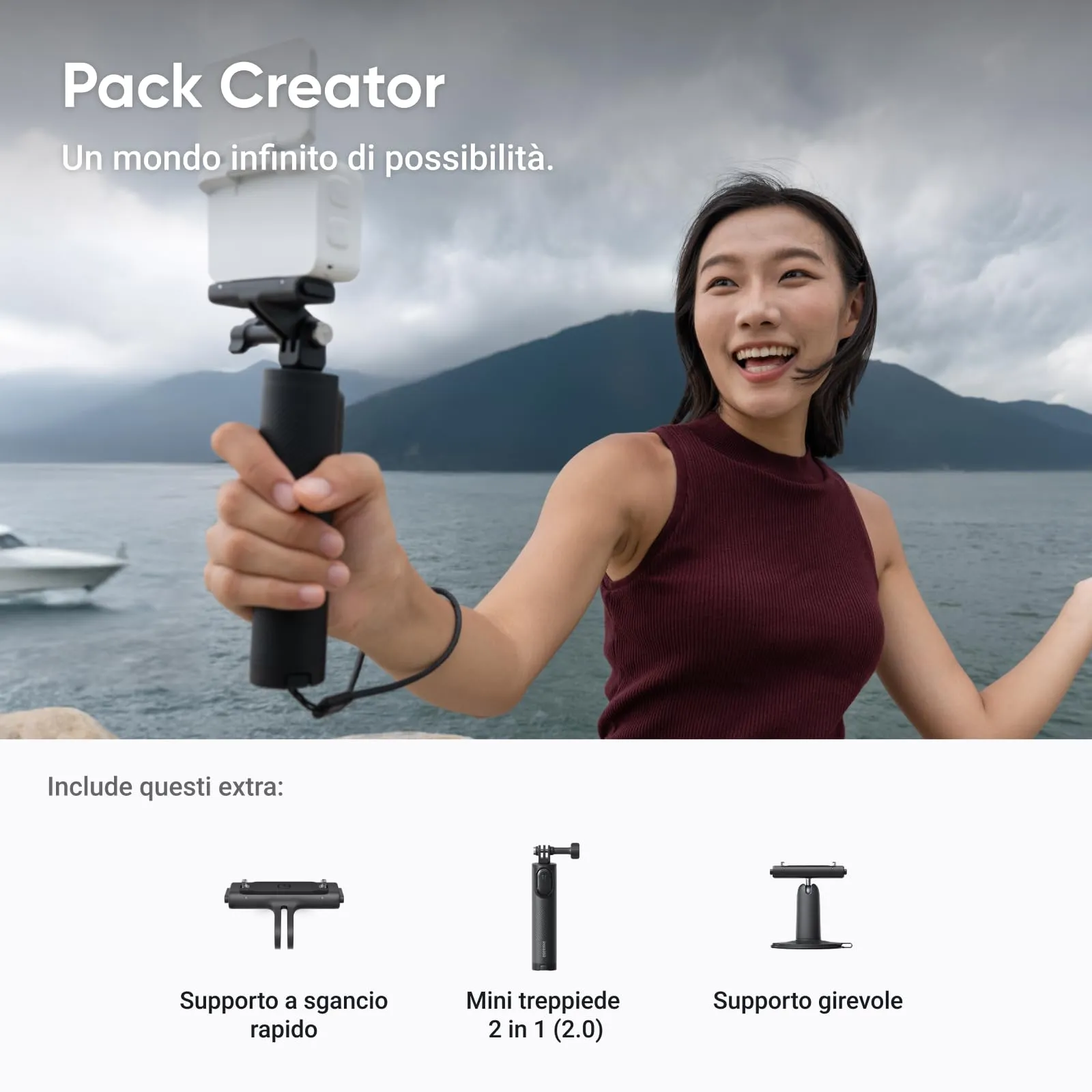 Insta360 GO Ultra Pack Creativo Bianco - Mini Action Cam 4K - immagine 10