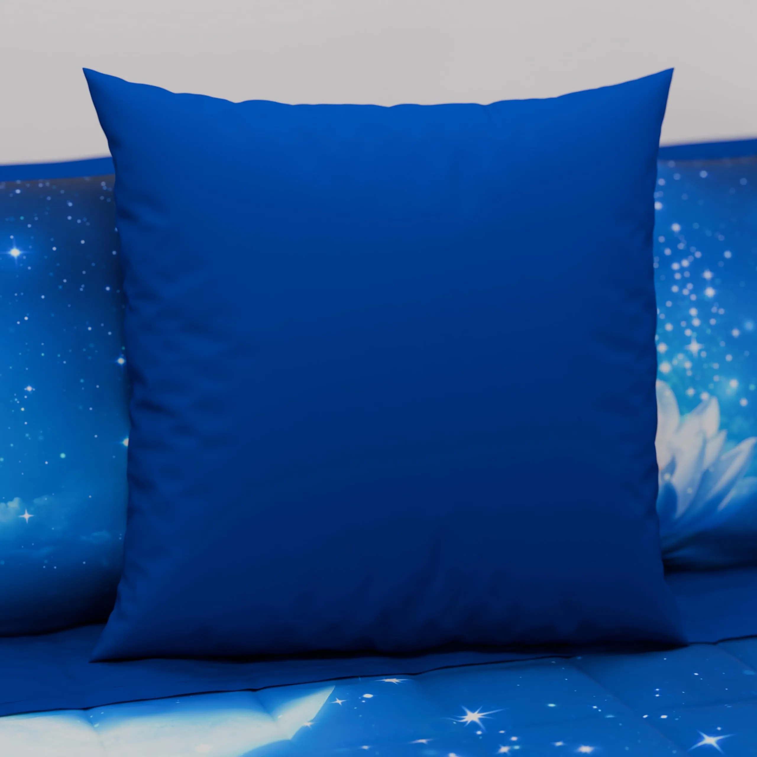 PETTI Artigiani Italiani Coppia di Federe Cuscino 65x65 cm in Microfibra, Blu Elettrico, Set di 2 - immagine 2