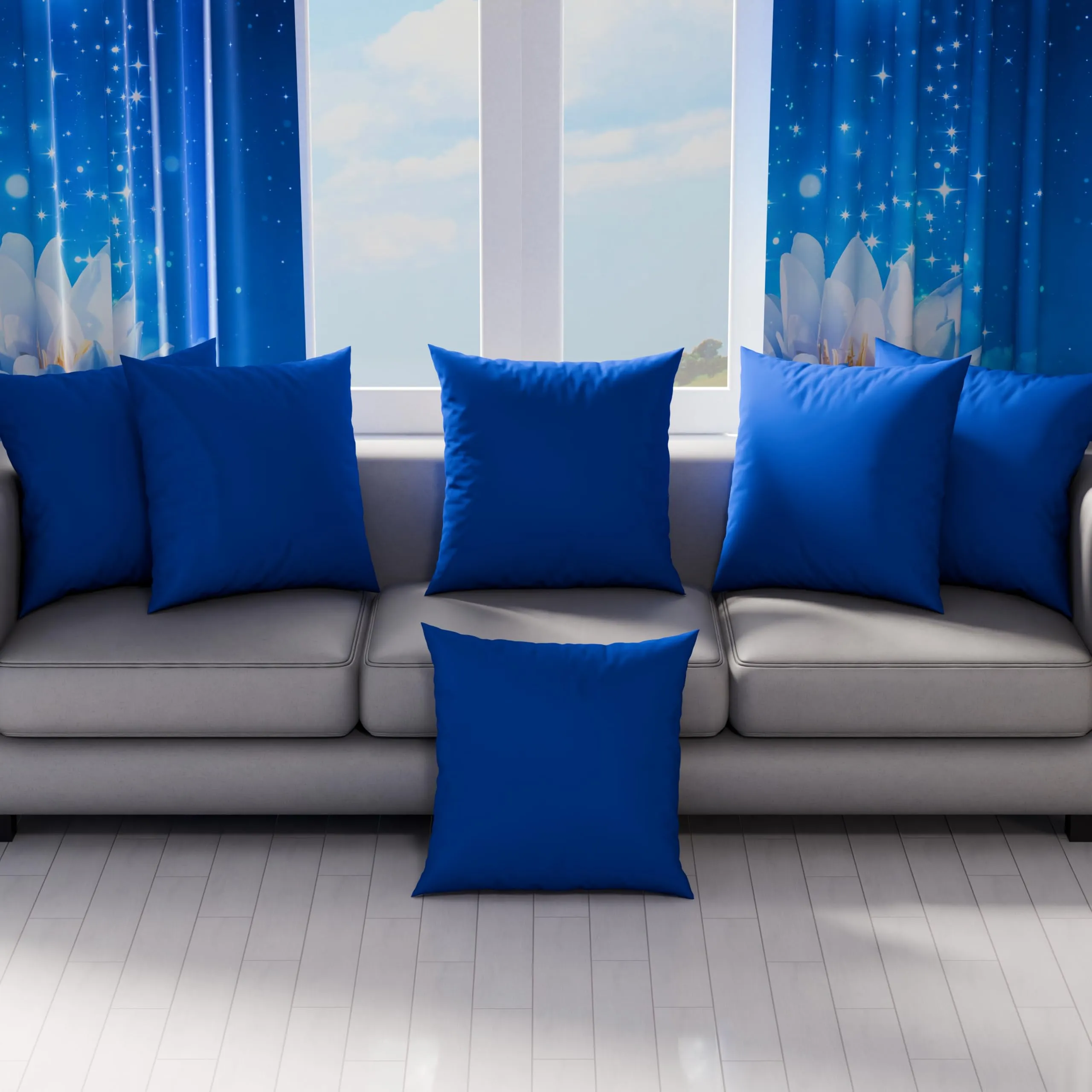 PETTI Artigiani Italiani Coppia di Federe Cuscino 65x65 cm in Microfibra, Blu Elettrico, Set di 2 - immagine 3
