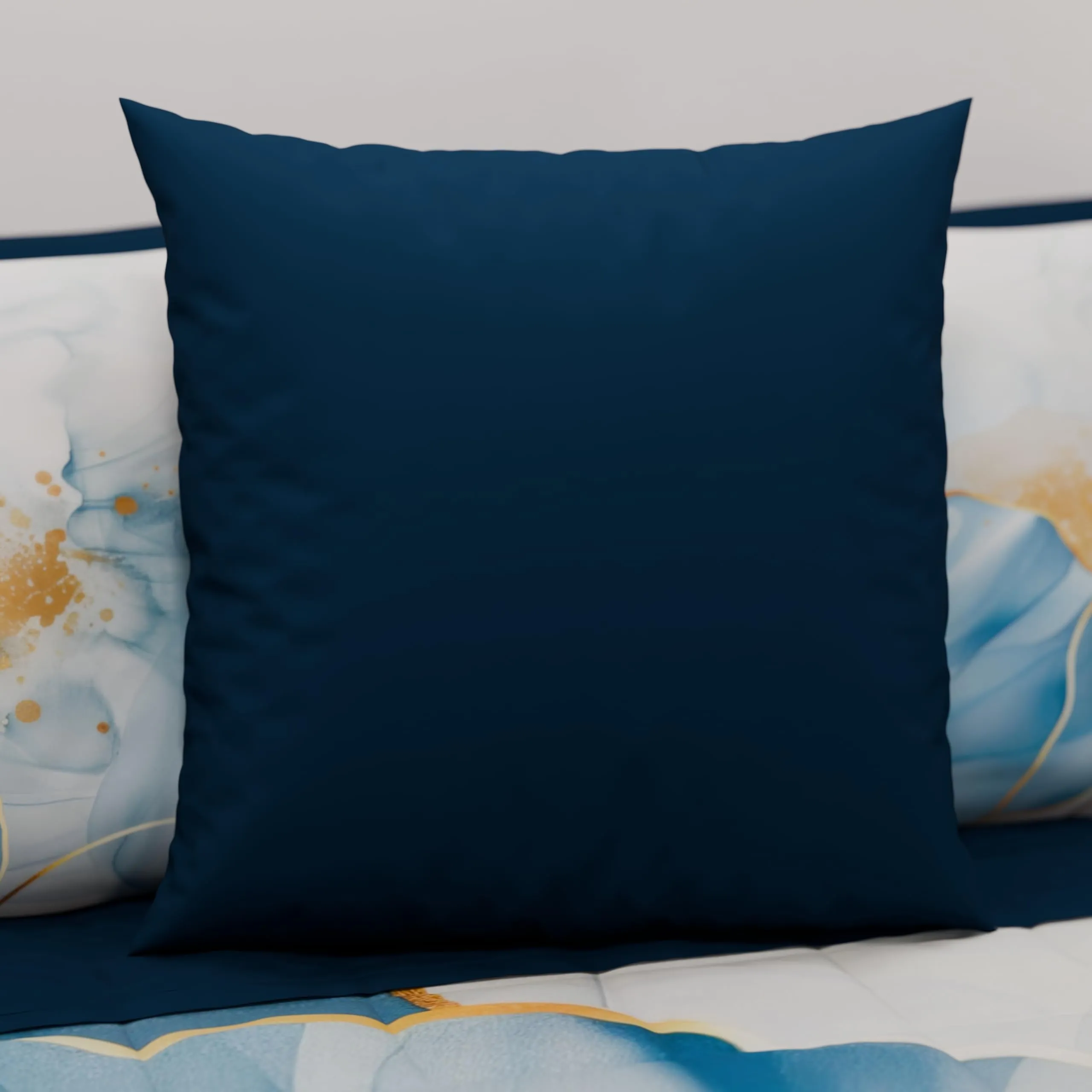 PETTI Artigiani Italiani Coppia di Federe Cuscino 35x35 cm in Microfibra, Blu Notte, Set di 2 - immagine 2