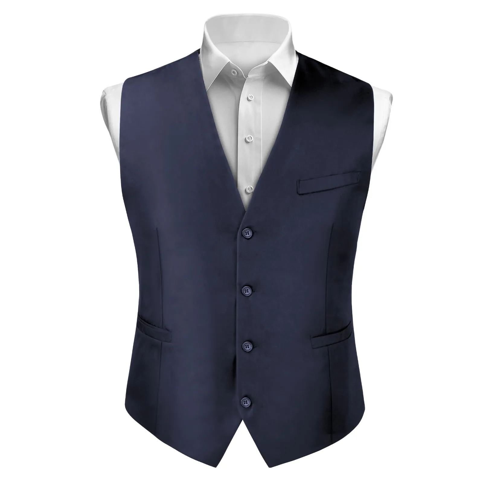 BSBUY Gilet da Abito da Uomo Nero, Formale Slim Fit con Scollo a V e Tasche - immagine 1