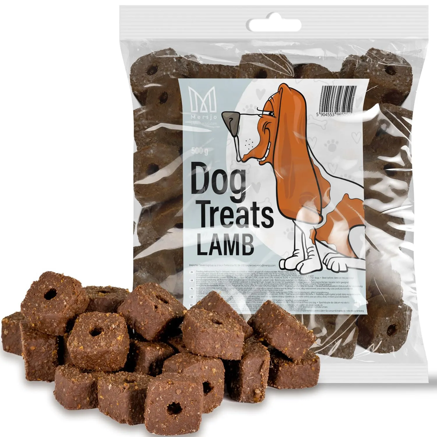 MERSJO Snack per addestramento cani, carne di agnello essiccata, 2000 g - immagine 2