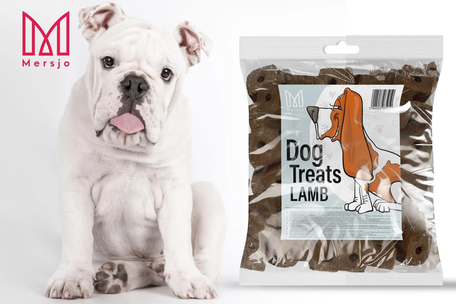 MERSJO Snack per addestramento cani, carne di agnello essiccata, 2000 g - immagine 4