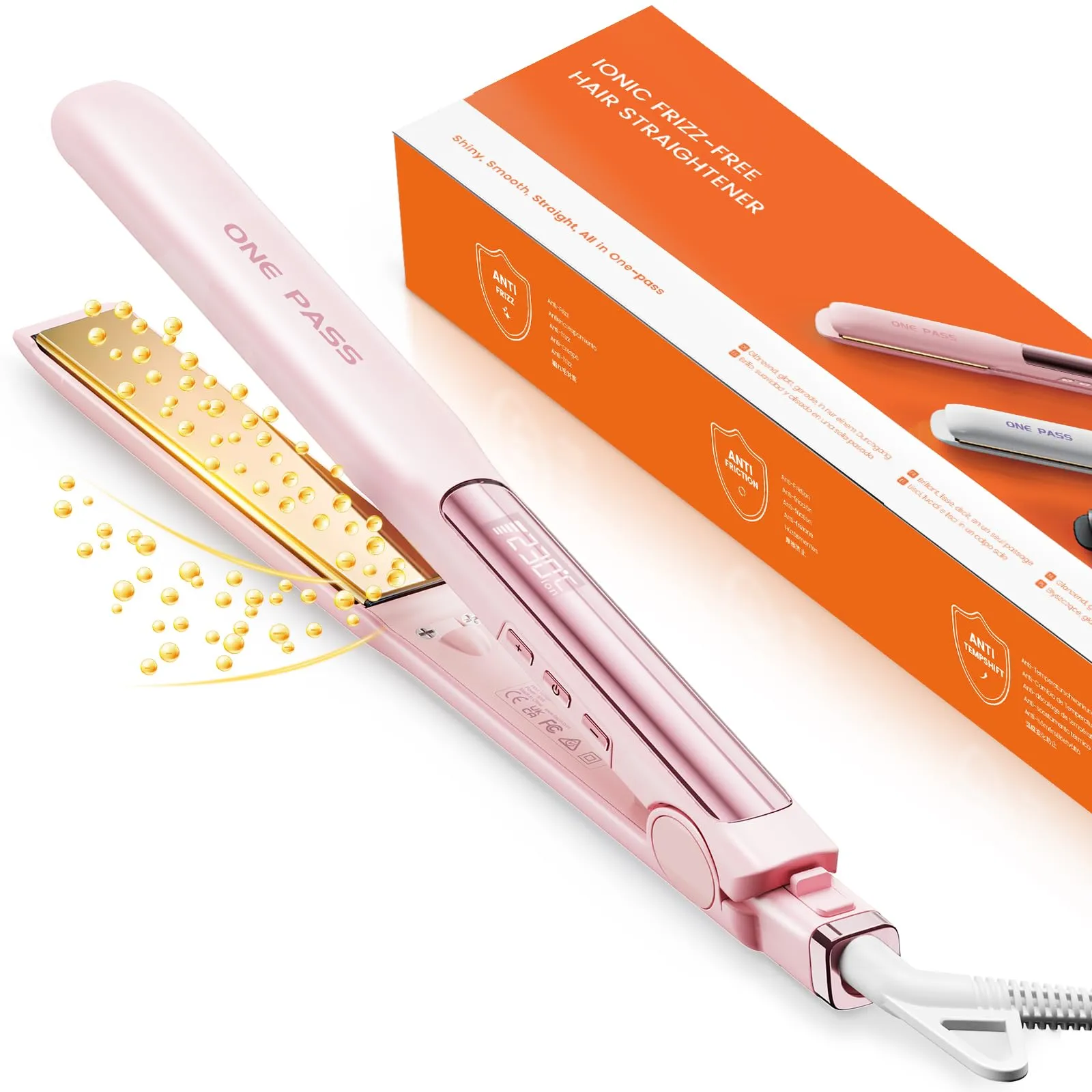 Faszin Piastra per Capelli Professionale in Titanio 30mm, 2 in 1, Magenta - immagine 1