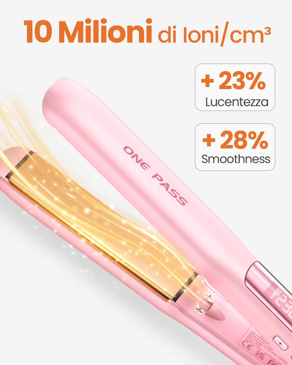 Faszin Piastra per Capelli Professionale in Titanio 30mm, 2 in 1, Magenta - immagine 4