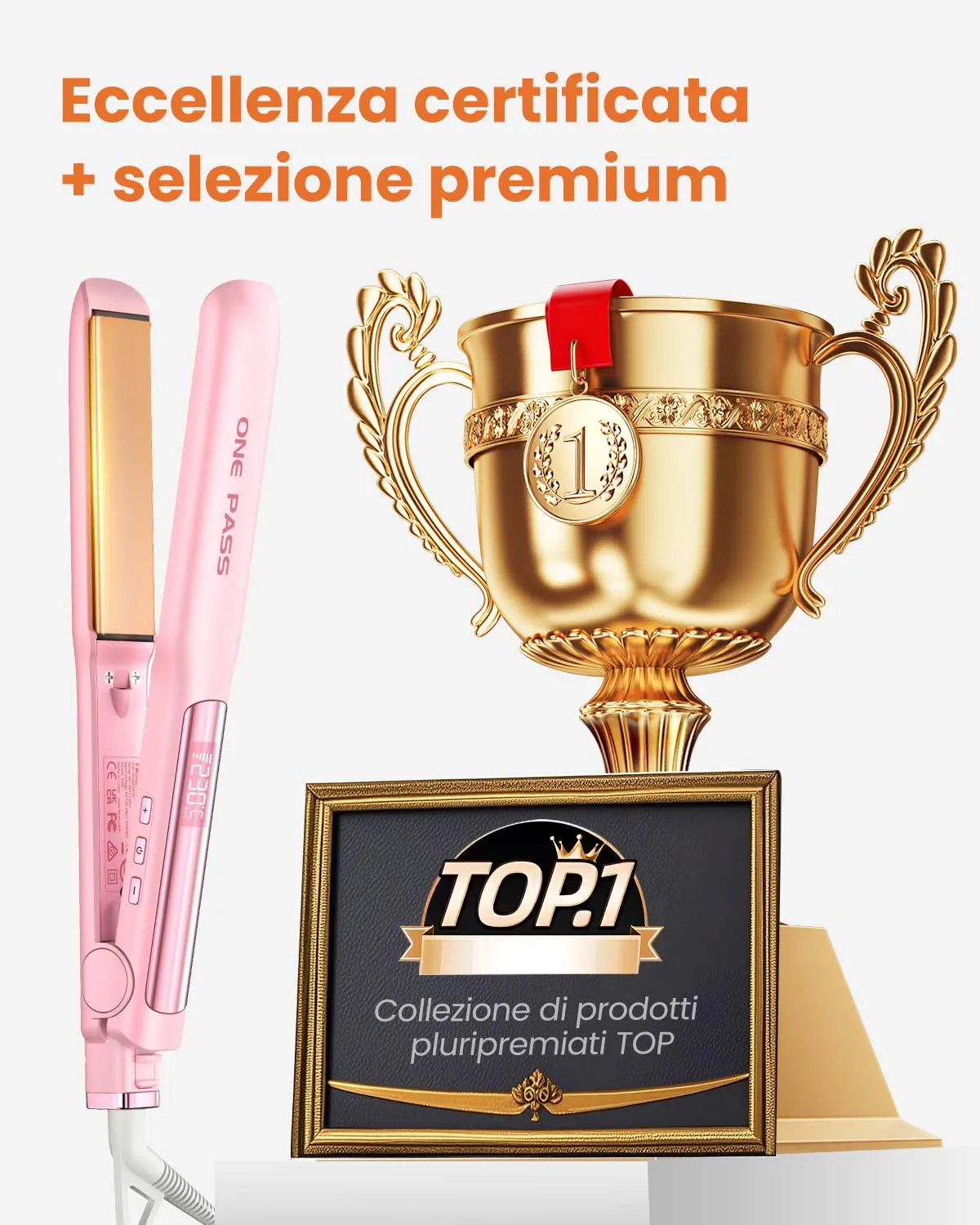 Faszin Piastra per Capelli Professionale in Titanio 30mm, 2 in 1, Magenta - immagine 8