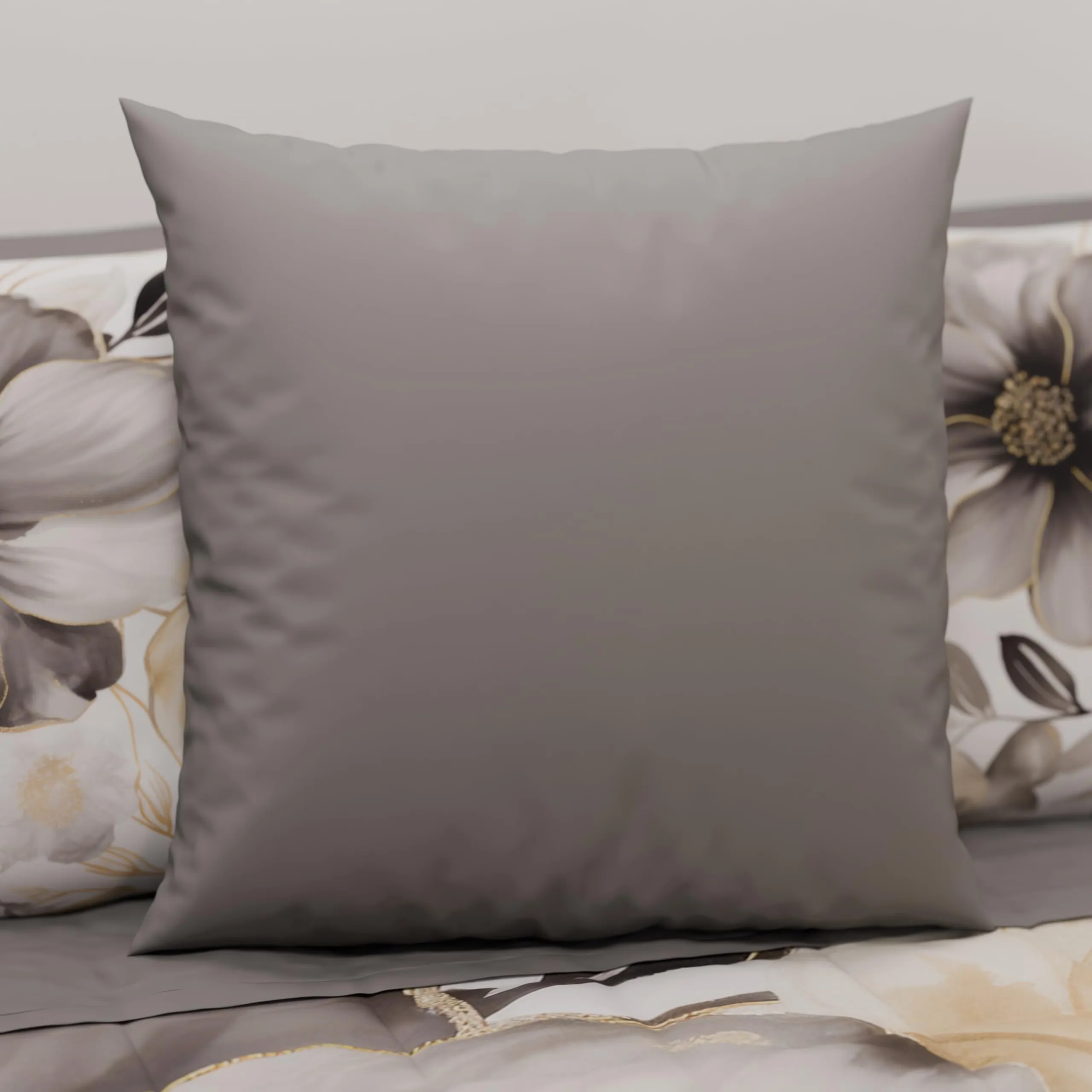PETTI Artigiani Italiani - Coppia di Federe Cuscino 30x30 cm in Microfibra, Grigio, Set di 2 - immagine 2
