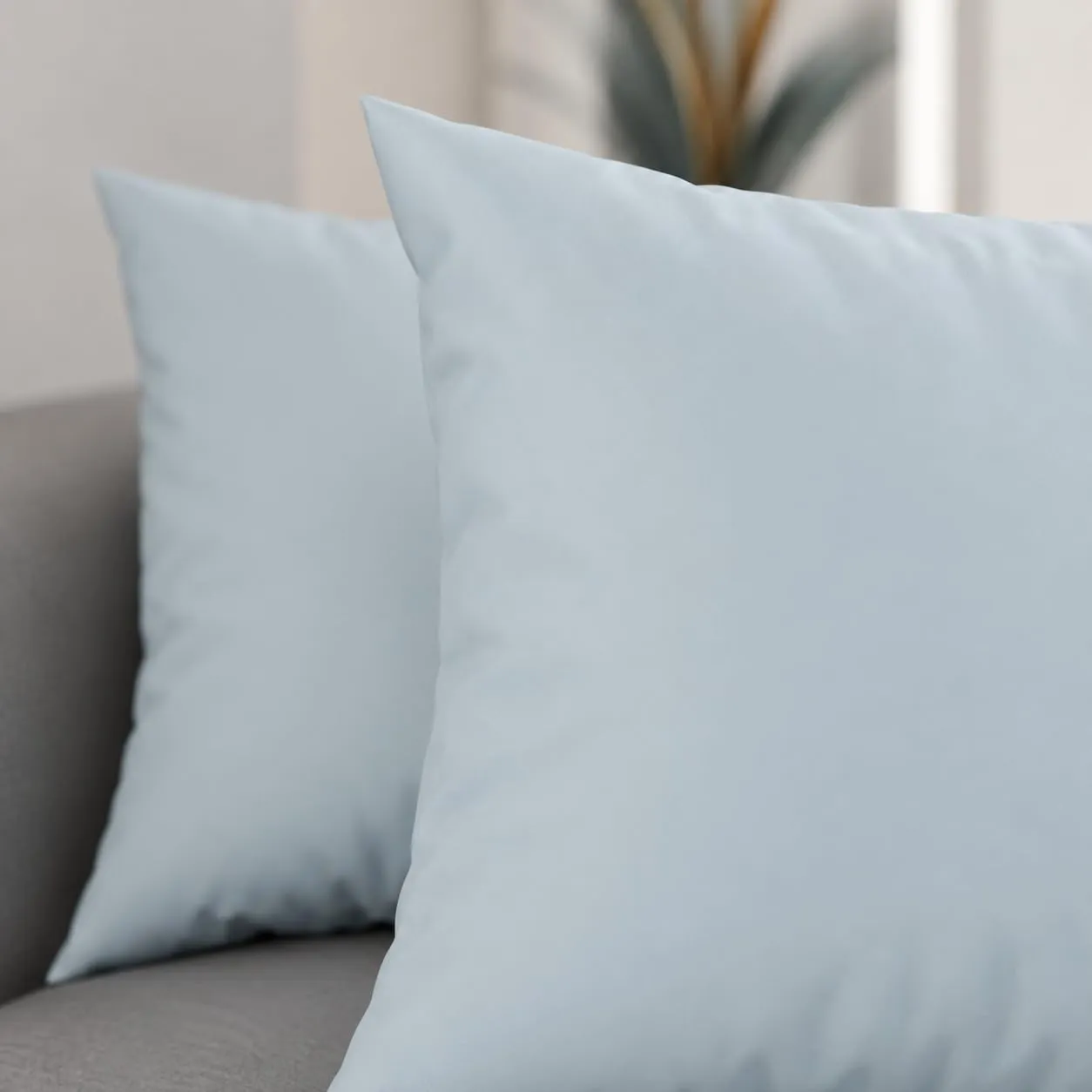 PETTI Artigiani Italiani - Coppia di Federe Cuscino 80x80 cm in Microfibra, Celeste, Set di 2 - immagine 3