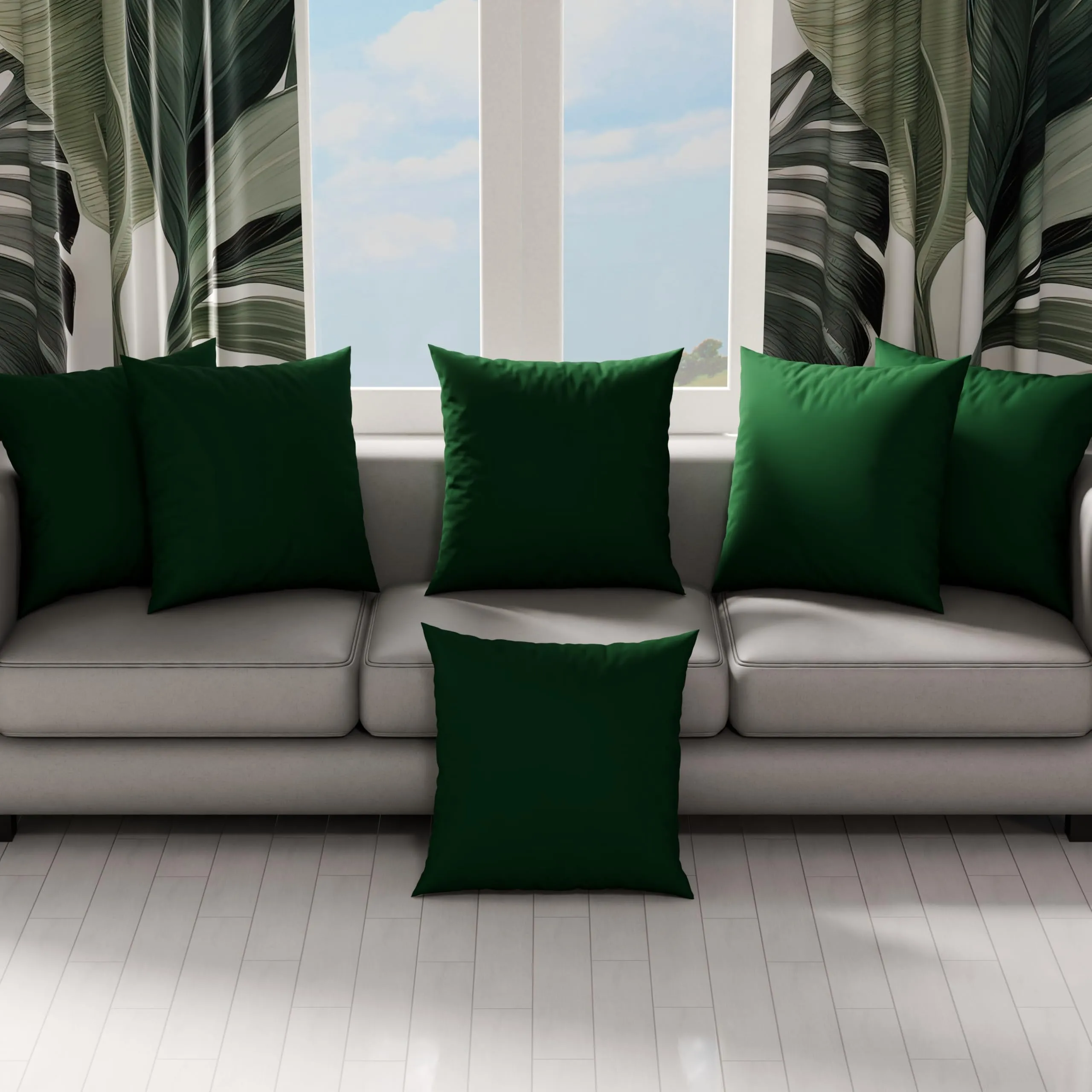 PETTI Artigiani Italiani Coppia di Federe Cuscino 65x65 cm in Microfibra, Verde Smeraldo, Set di 2 - immagine 3