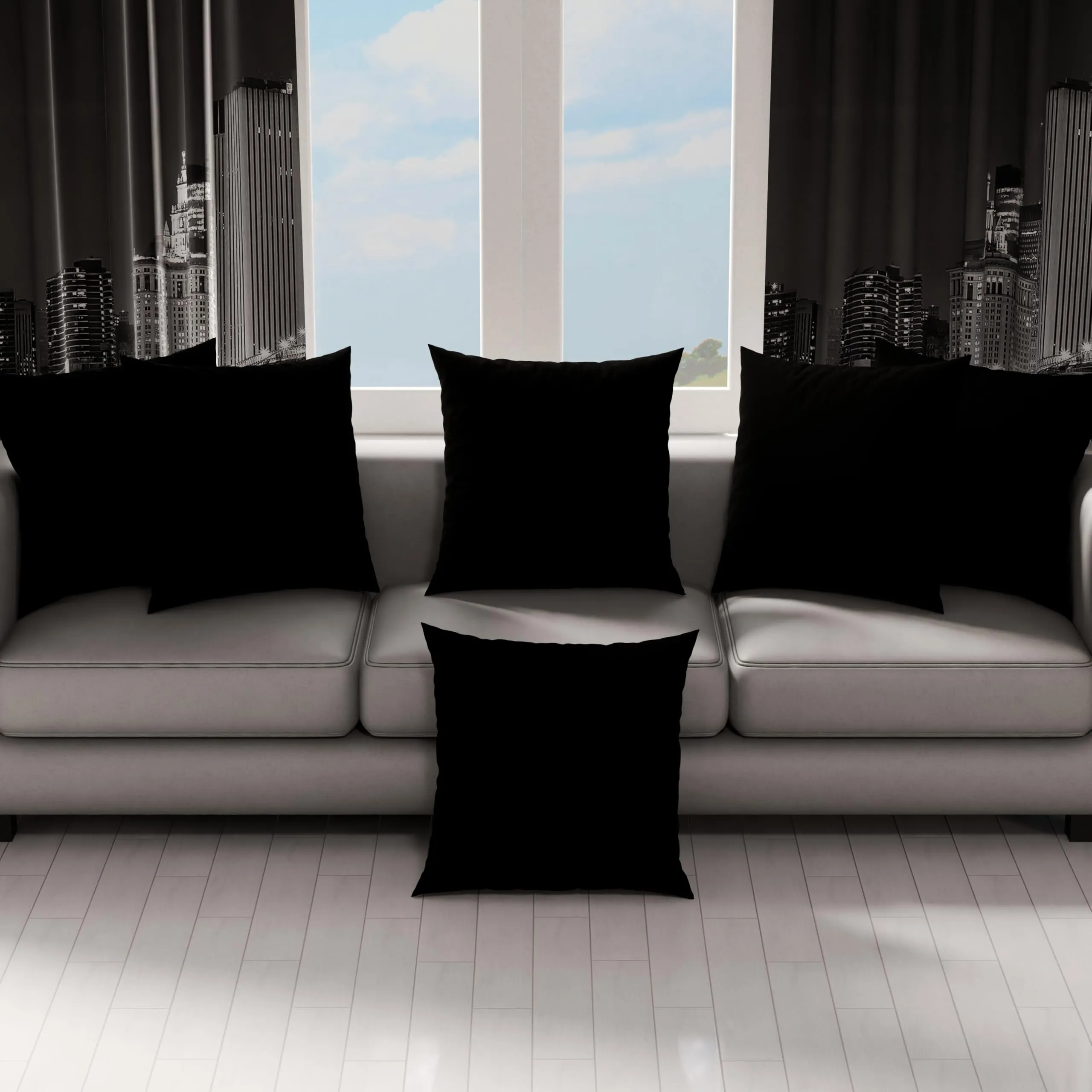 PETTI Artigiani Italiani Coppia di Federe Cuscino 45x45 cm in Microfibra, Nero, Set di 2 - immagine 3