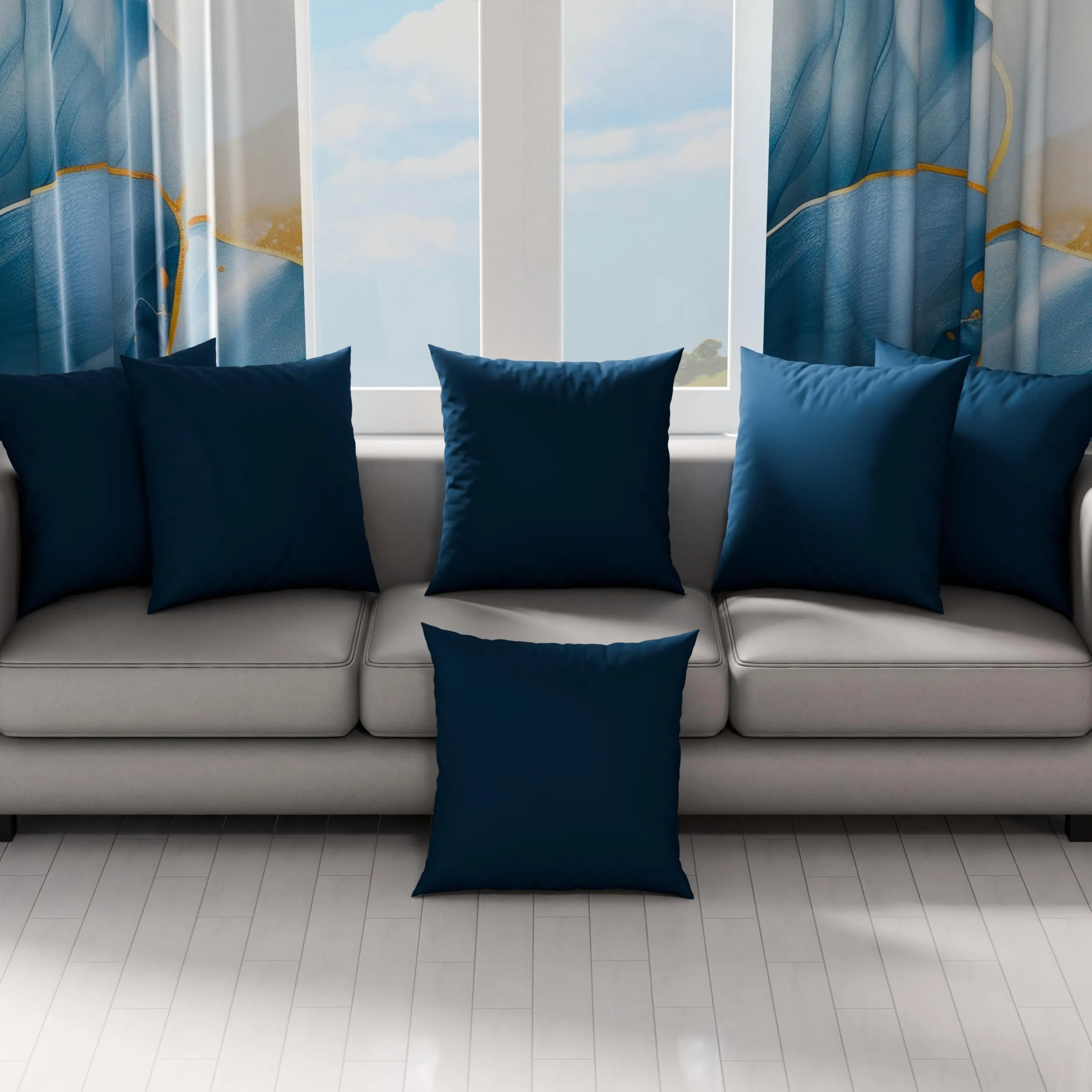 PETTI Artigiani Italiani Coppia di Federe Cuscino 30x30 cm in Microfibra, Blu Notte, Set di 2 - immagine 3