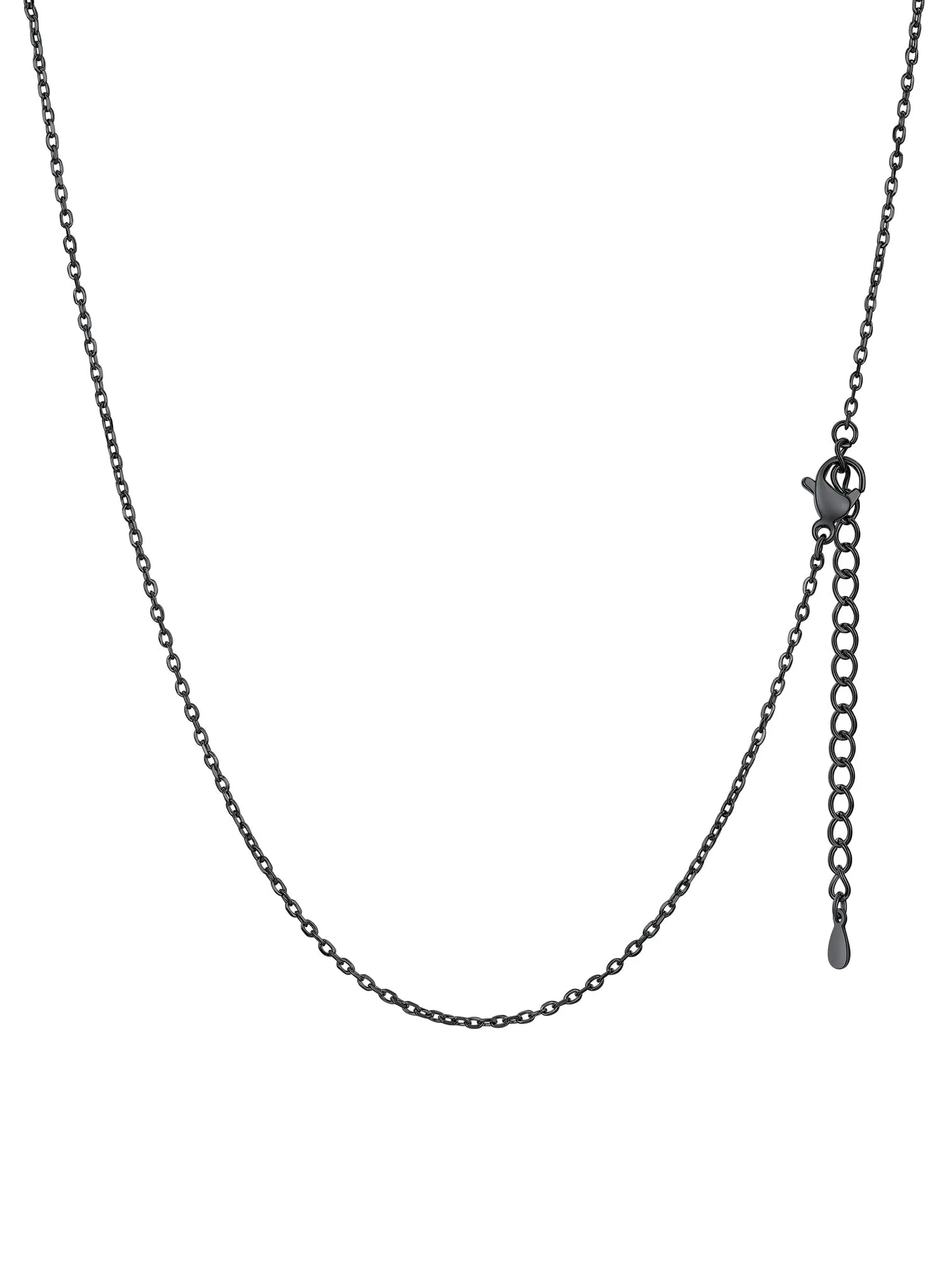 FaithHeart Collana Sottile 1.4mm Nero in Acciaio Inossidabile, 55cm - immagine 1