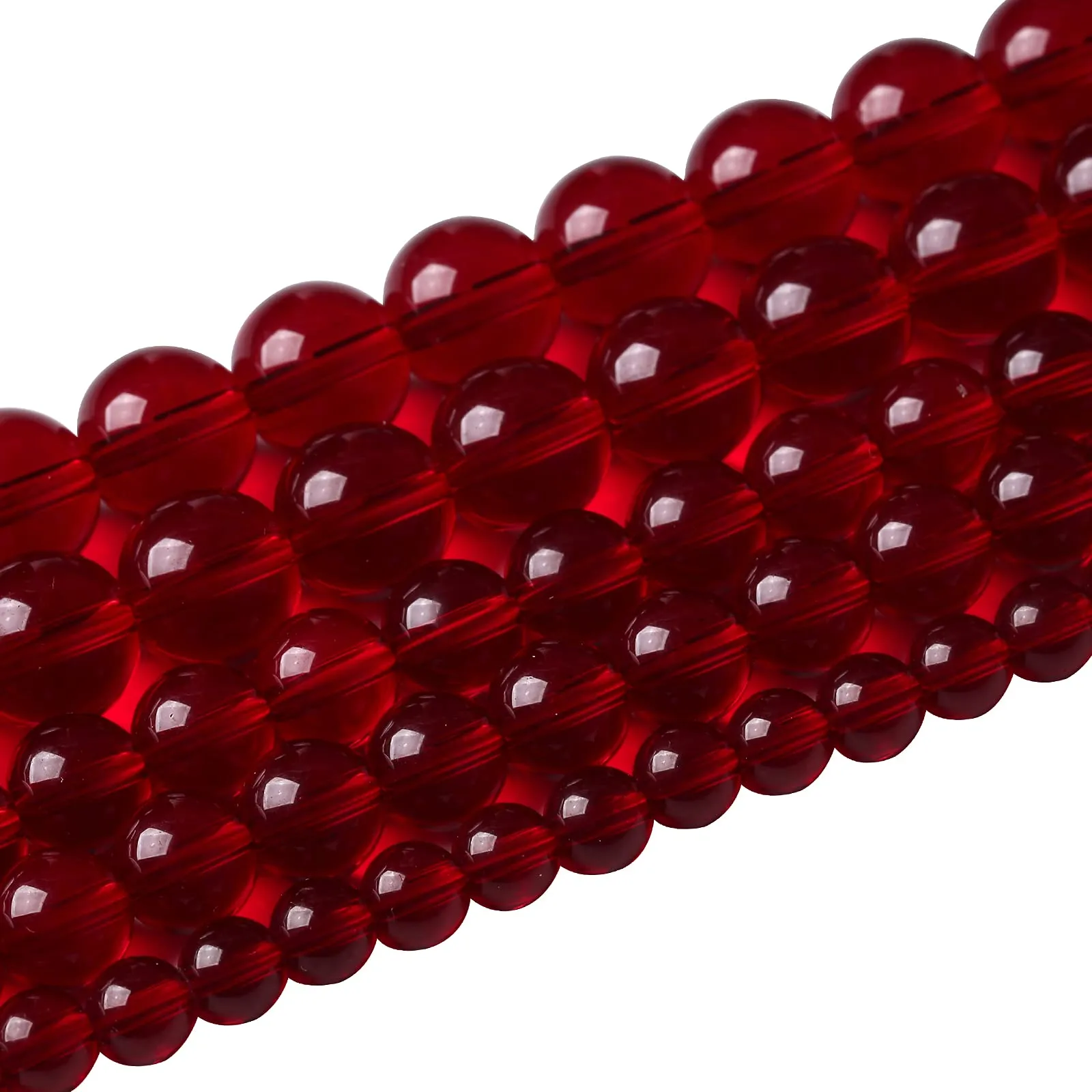 ZXYMLZI Perline in Vetro Rosso Granato Lisce, 12 mm, 34 Pezzi - immagine 2