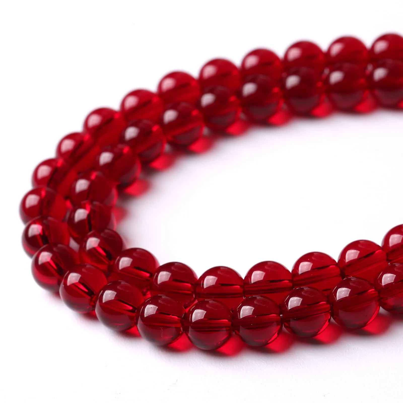 ZXYMLZI Perline in Vetro Rosso Granato Lisce, 12 mm, 34 Pezzi - immagine 4