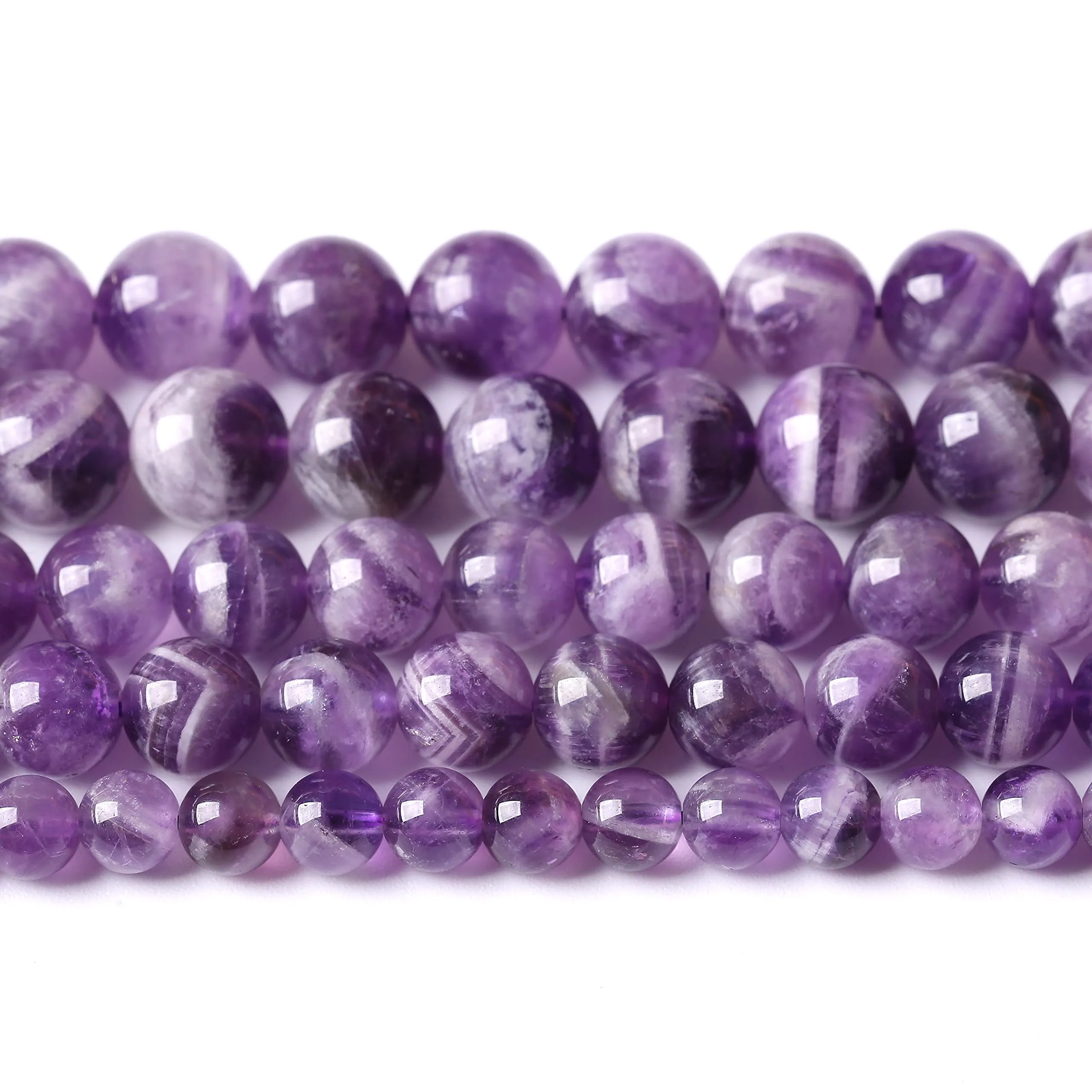 ZXYMLZI Ametiste Naturali Viola Dream in Pizzo, Perline Rotonde per Gioielli, 10 mm, 38 Pezzi - immagine 2