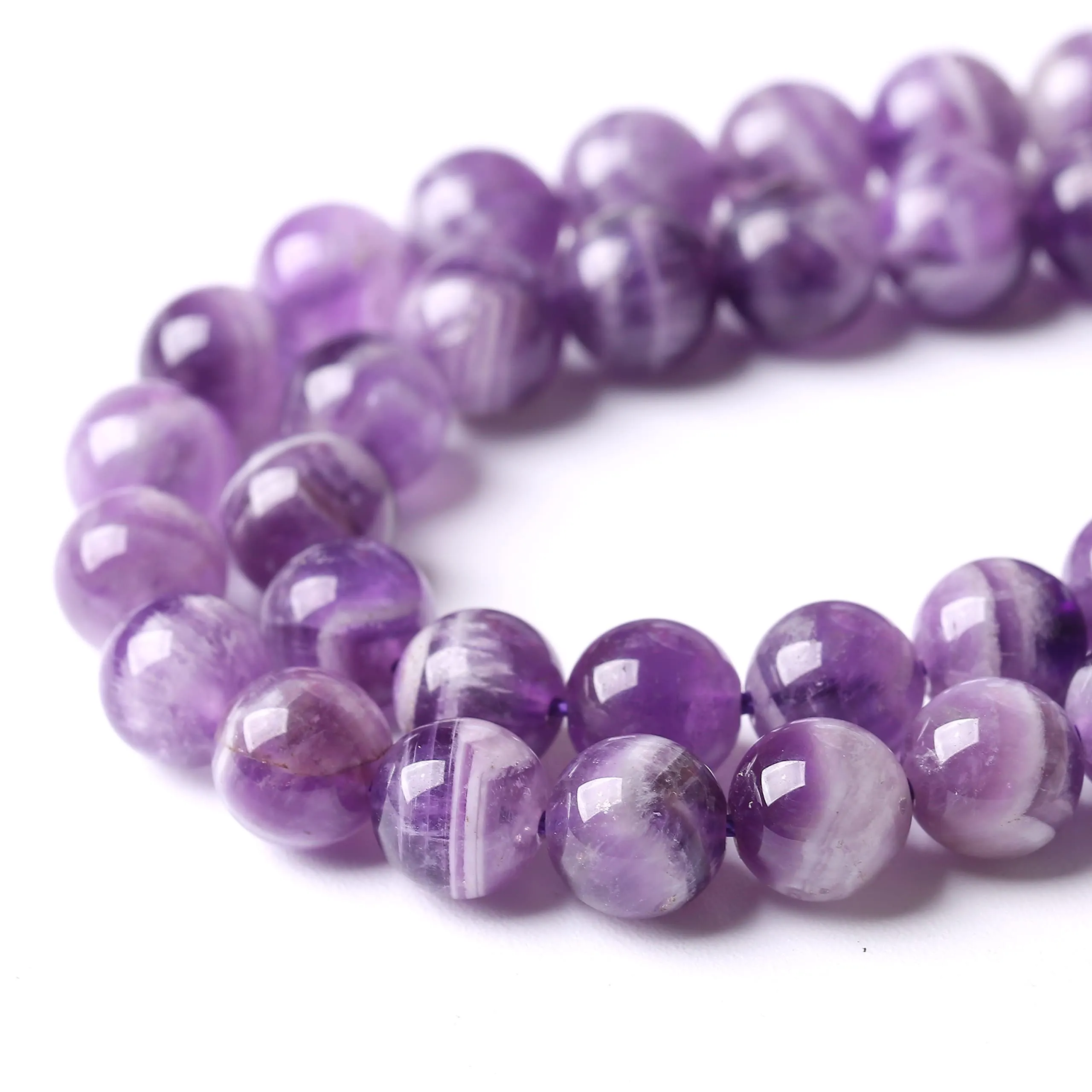 ZXYMLZI Ametiste Naturali Viola Dream in Pizzo, Perline Rotonde per Gioielli, 10 mm, 38 Pezzi - immagine 4