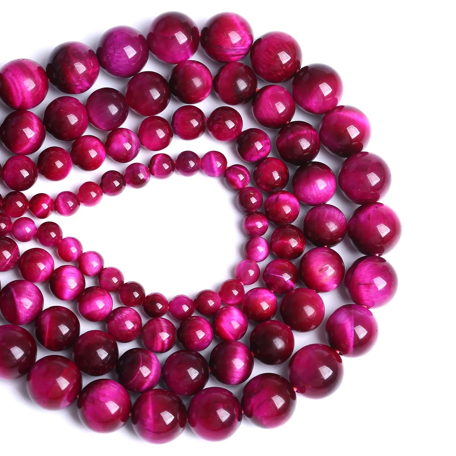 ZXYMLZI Perline in Agata Naturale Occhio di Tigre Rosso Rosa, 8 mm, 48 Pezzi - immagine 7