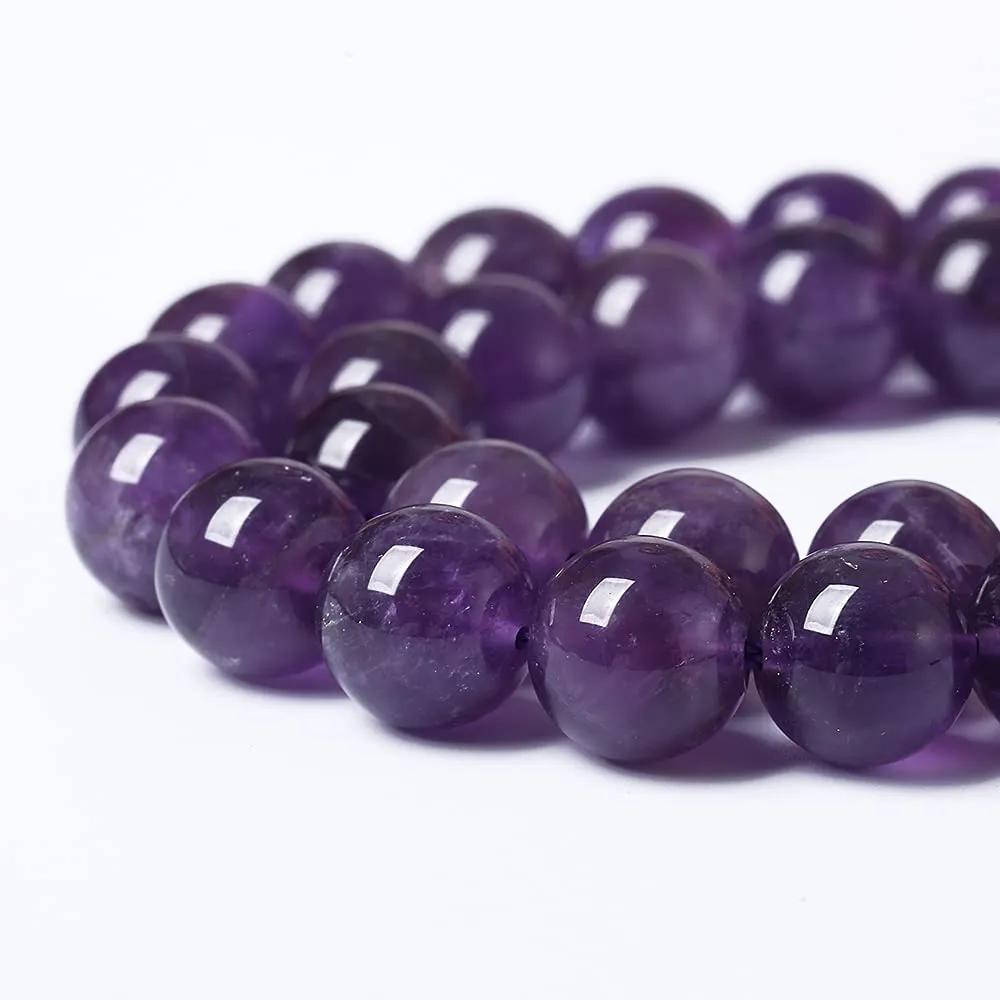 ZXYMLZI 38 Perline di Ametista Naturale Viola 10mm per Gioielli Fai da Te - immagine 3