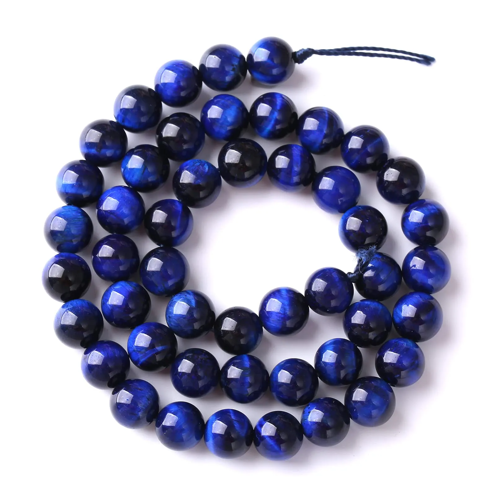 ZXYMLZI Perline Rotonde in Pietra Naturale Lapislazzuli Blu e Occhio di Tigre, 8 mm, 48 Pezzi - immagine 3