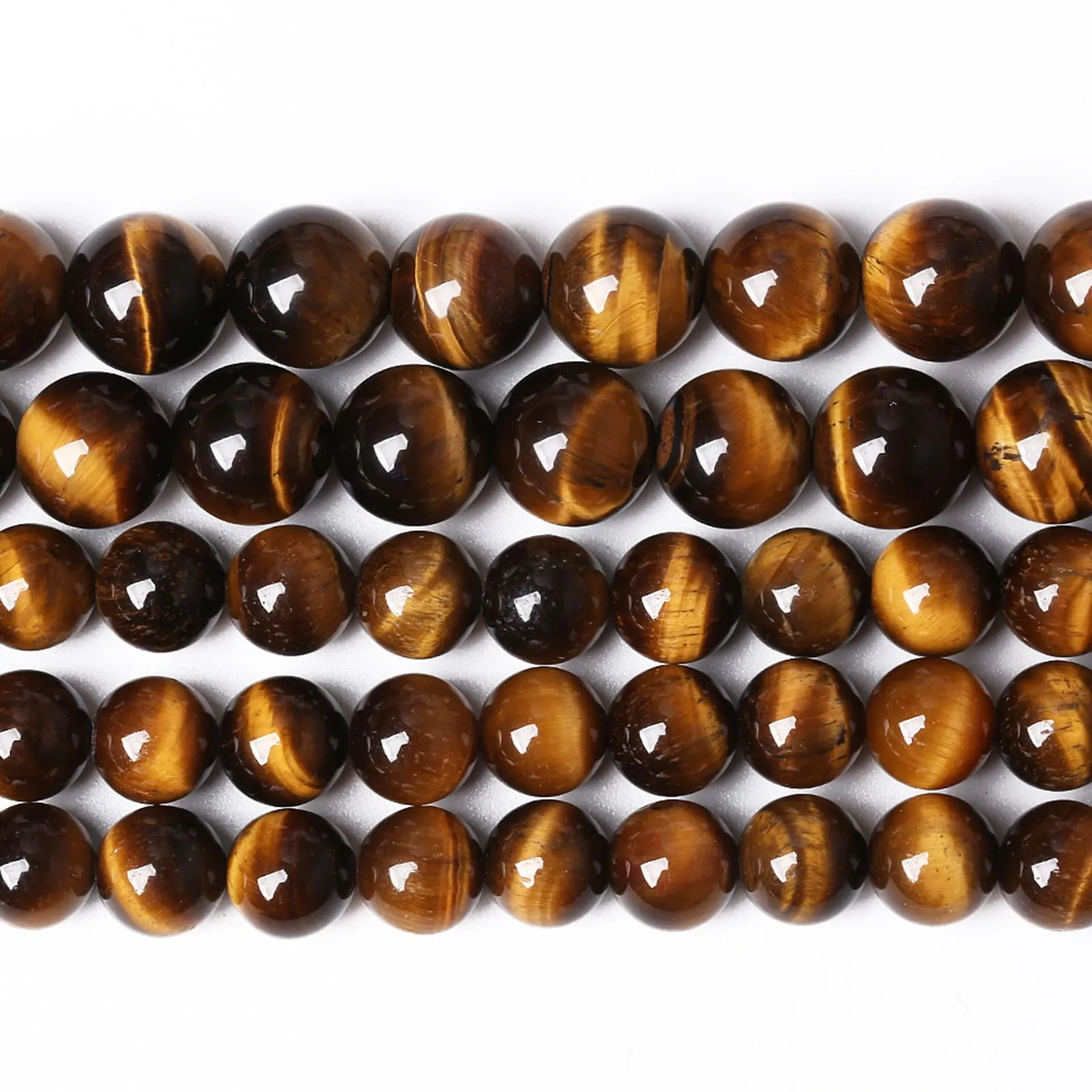 ZXYMLZI Perline in Pietra Naturale Occhio di Tigre Gialla, 10 mm, 37 Pezzi - immagine 1