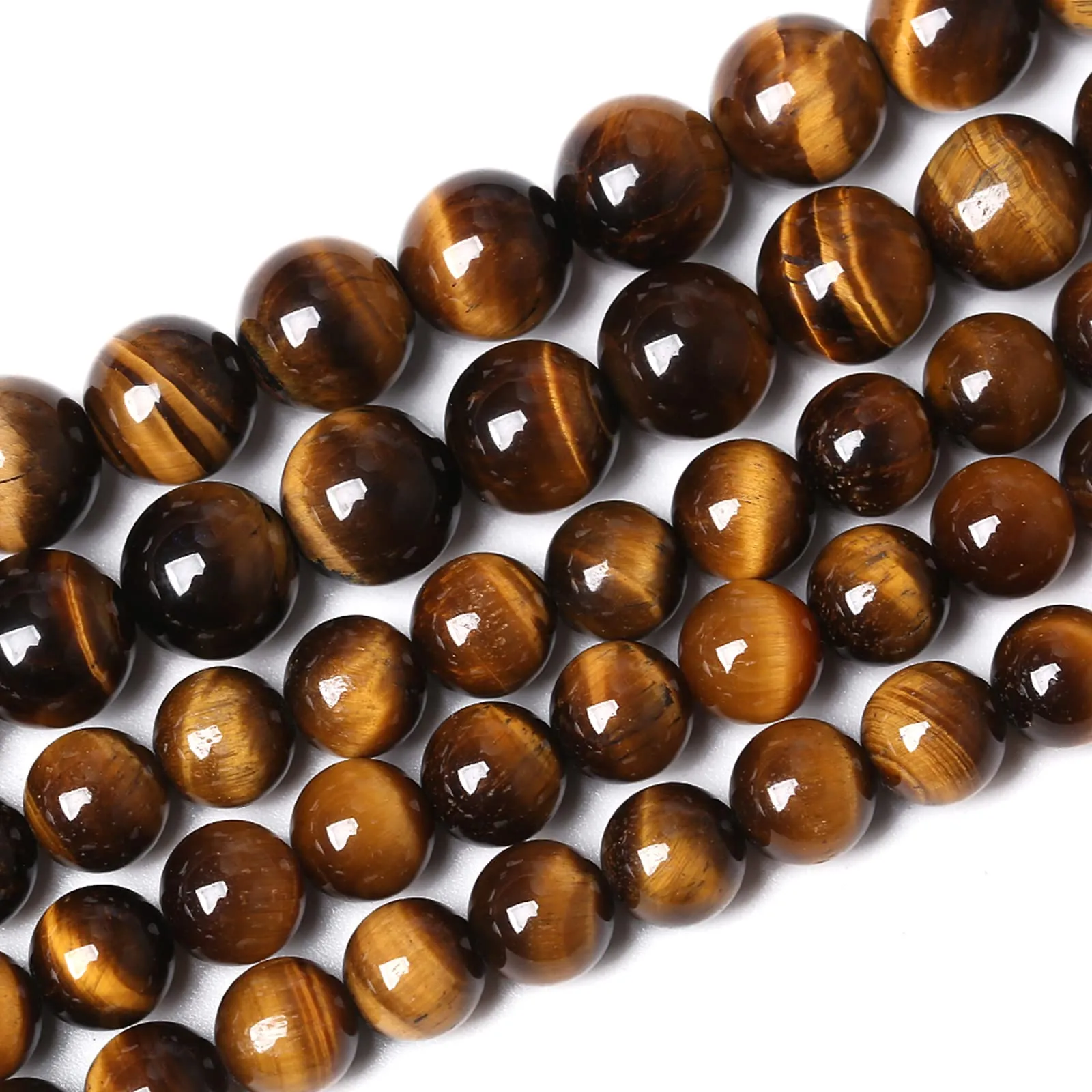 ZXYMLZI Perline in Pietra Naturale Occhio di Tigre Gialla, 10 mm, 37 Pezzi - immagine 2