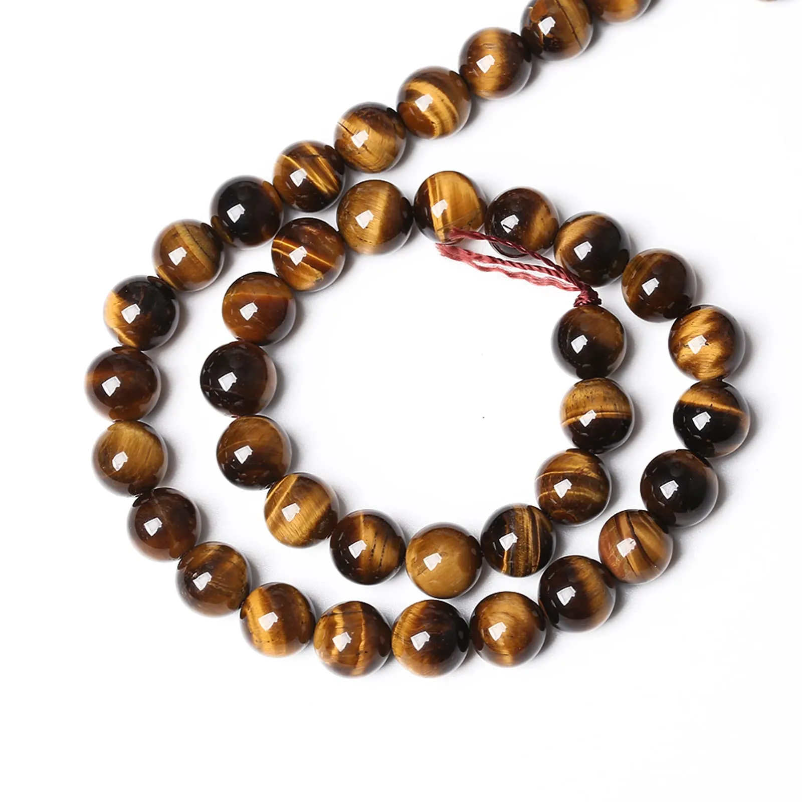ZXYMLZI Perline in Pietra Naturale Occhio di Tigre Gialla, 10 mm, 37 Pezzi - immagine 5