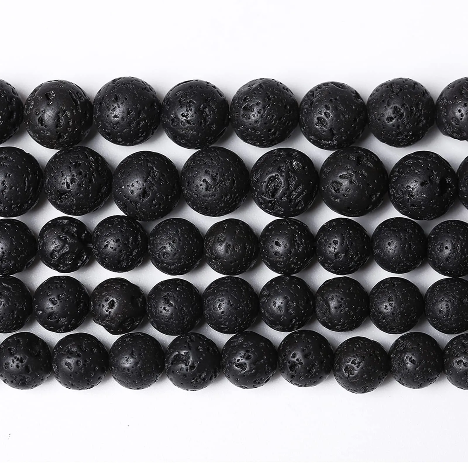 ZXYMLZI 45 Perline in Pietra Lavica Vulcanica Naturale Nera, 8mm, Filo da 38,1 cm - immagine 2