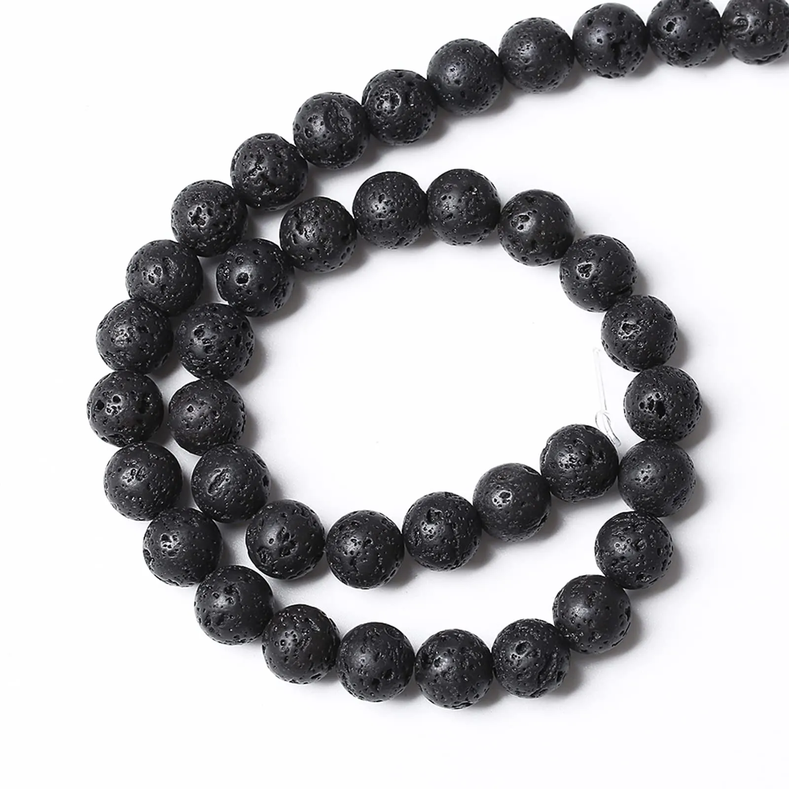 ZXYMLZI 45 Perline in Pietra Lavica Vulcanica Naturale Nera, 8mm, Filo da 38,1 cm - immagine 5