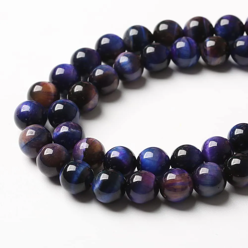ZXYMLZI 48 Perline in Occhio di Tigre in Pietra Naturale, 8 mm - immagine 4