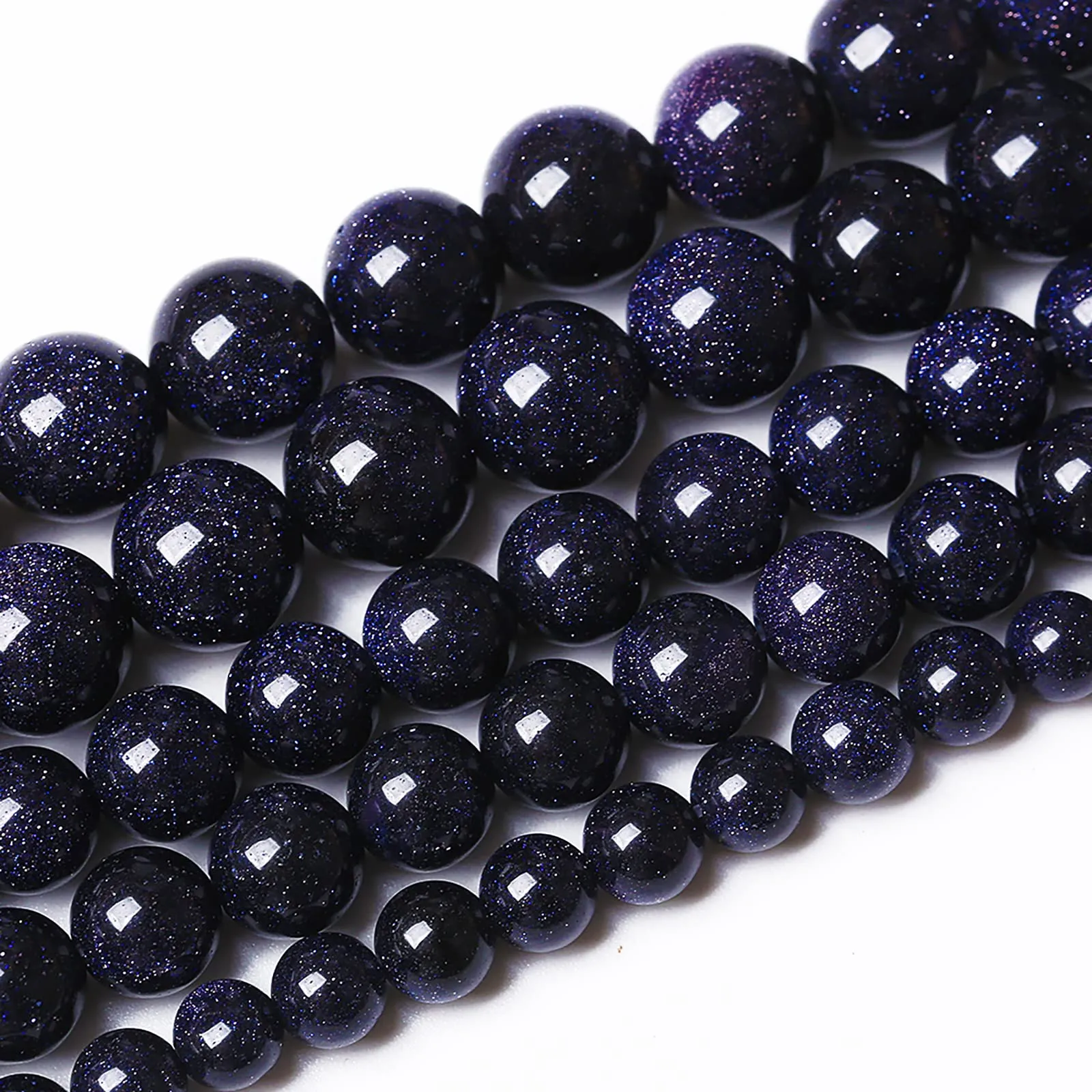 ZXYMLZI Perline in Pietra Arenaria Blu 10mm, 38 Pezzi - immagine 1