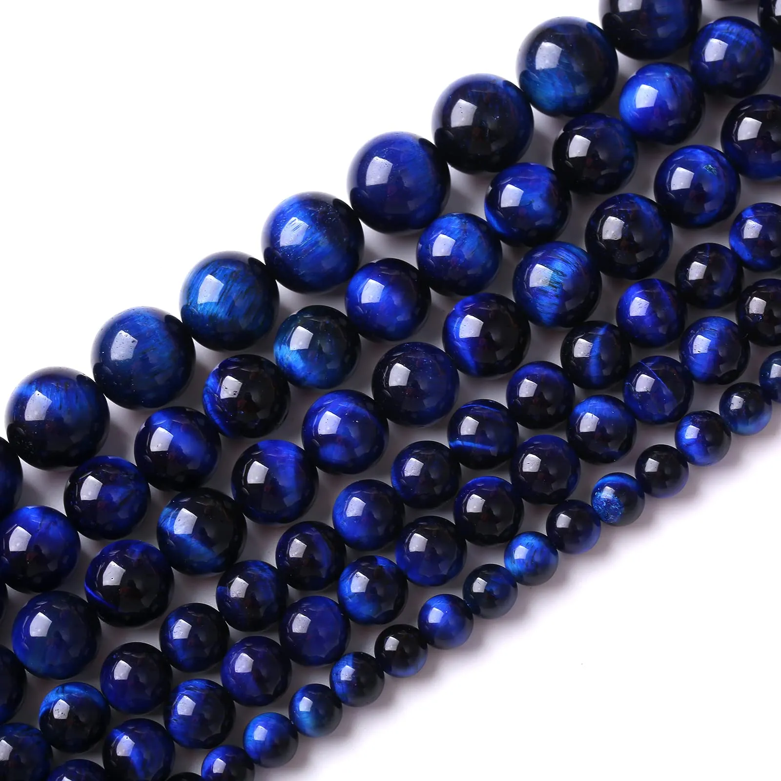 ZXYMLZI Perline Rotonde in Pietra Naturale Lapislazzuli Blu Occhio di Tigre 10mm, 38 Pezzi - immagine 1