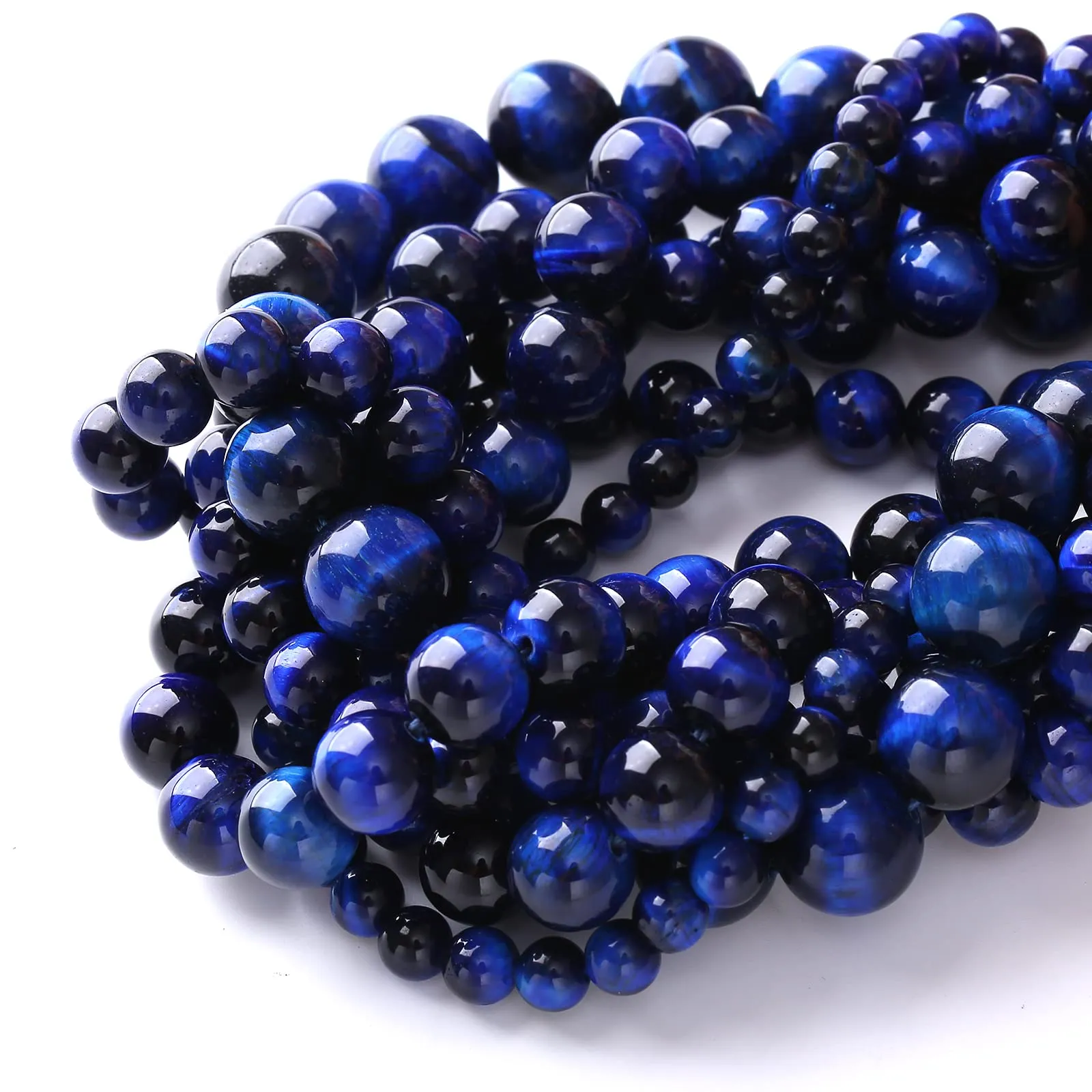 ZXYMLZI Perline Rotonde in Pietra Naturale Lapislazzuli Blu Occhio di Tigre 10mm, 38 Pezzi - immagine 4