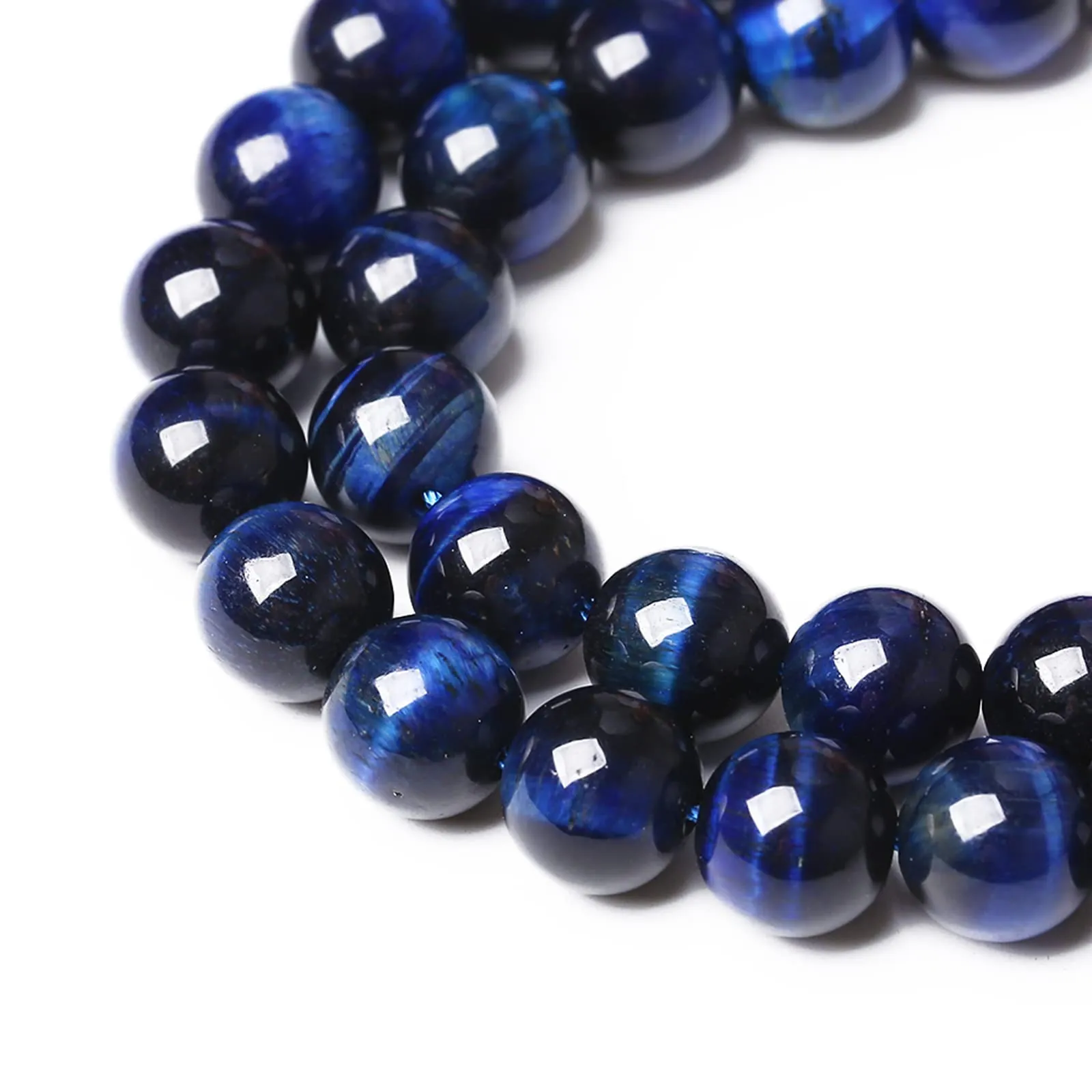 ZXYMLZI Perline Rotonde in Pietra Naturale Lapislazzuli Blu Occhio di Tigre 10mm, 38 Pezzi - immagine 5