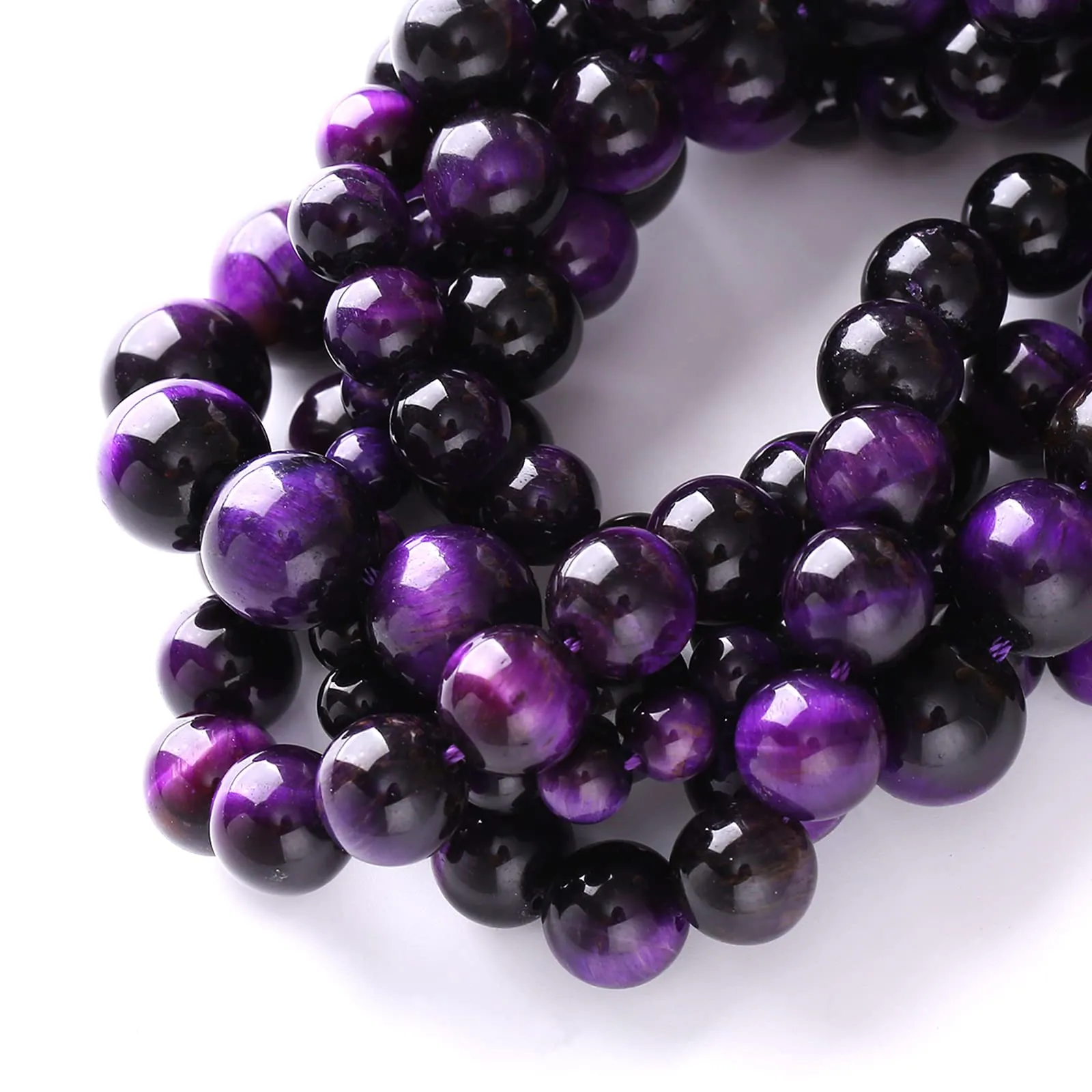 ZXYMLZI Perline in Occhio di Tigre Naturale Viola, 8 mm, 45 Pezzi - immagine 7