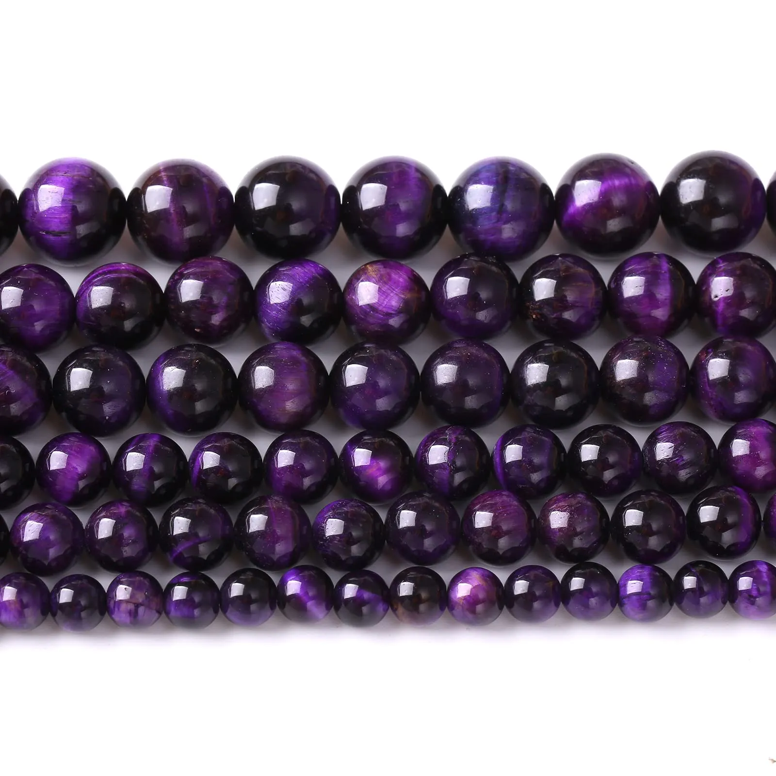 ZXYMLZI Perline in Occhio di Tigre Viola Naturale, 10 mm, 38 Pezzi - immagine 1