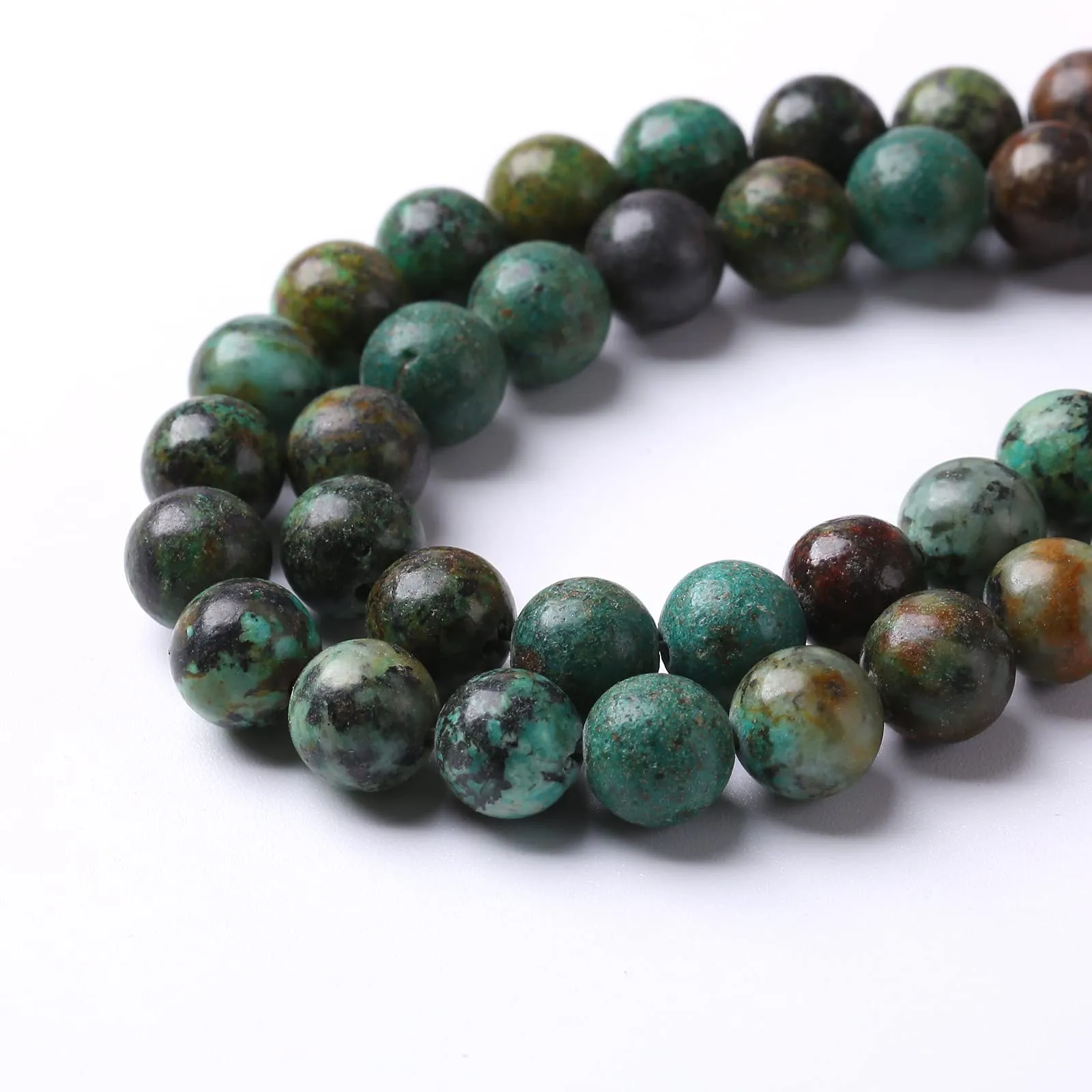ZXYMLZI Perline di Pietra Turchese Africana Naturale 10 mm, 38 Pezzi - immagine 4