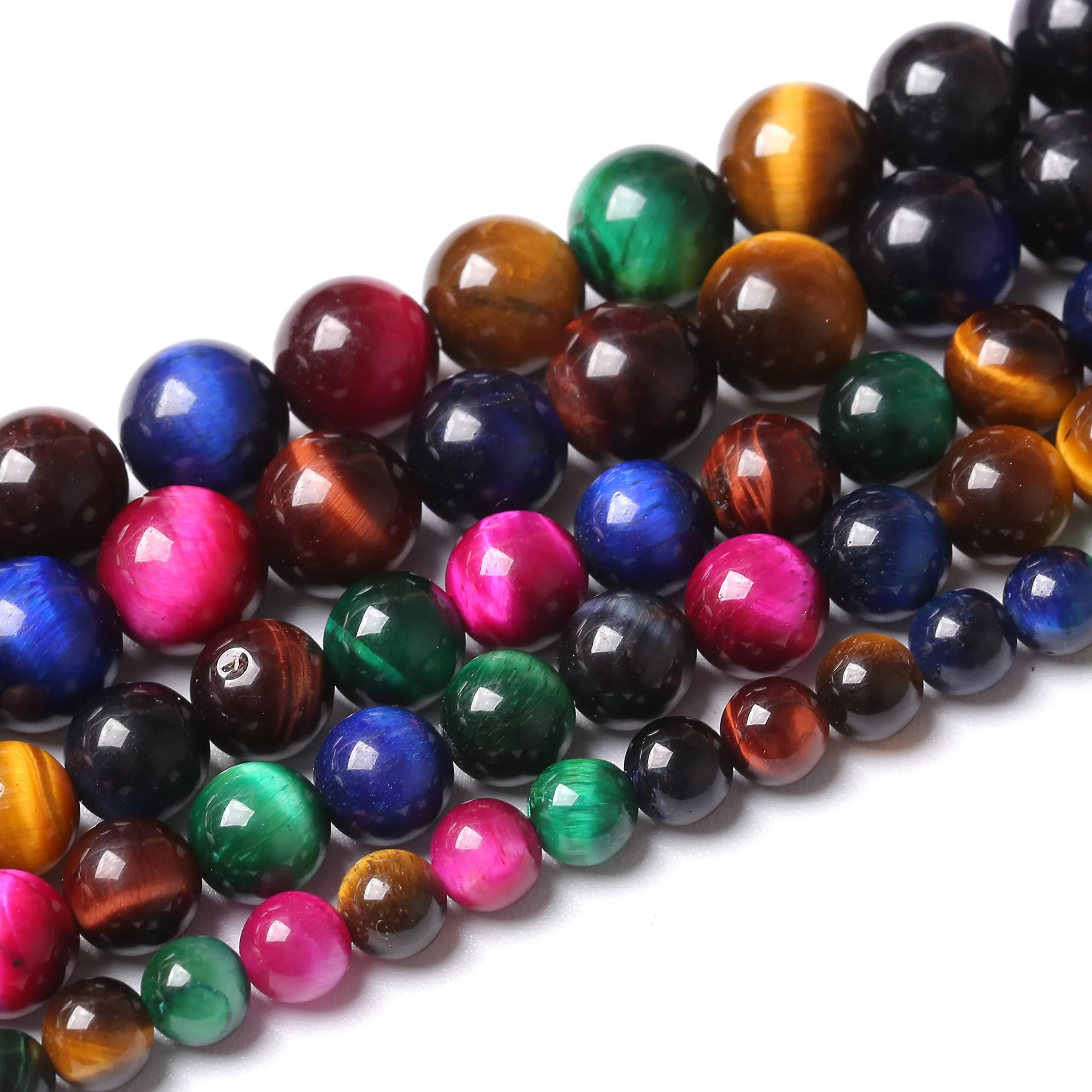 ZXYMLZI 60pcs 6mm Natural Colored Tiger Eye Round Gemstone Beads for Jewelry Making - immagine 3