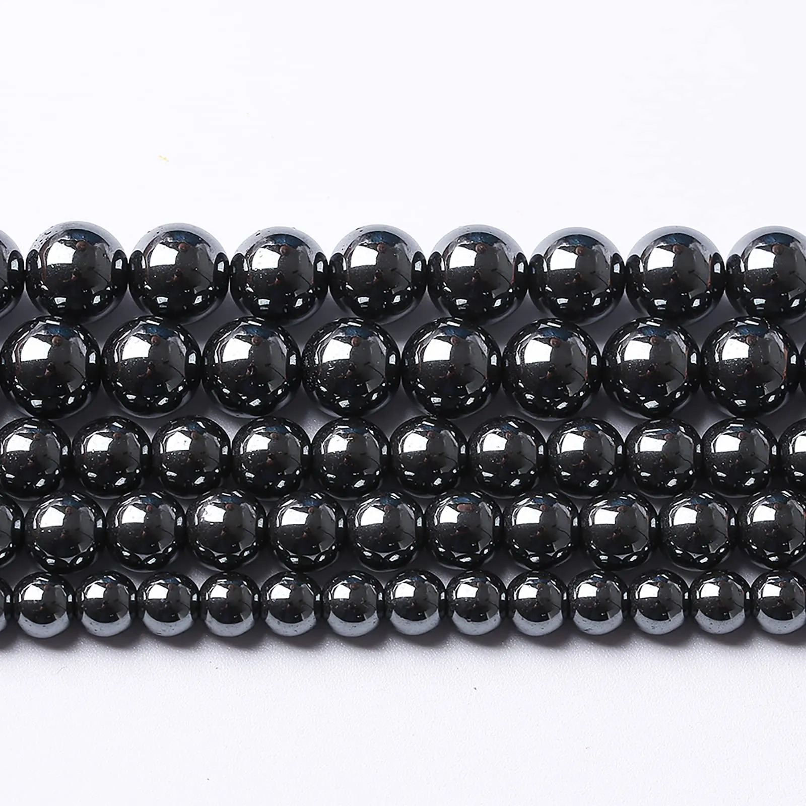ZXYMLZI 71pcs 6mm Nero Ematite Perline Pietra Naturale Rotonda per Gioielli Fai da Te - immagine 1