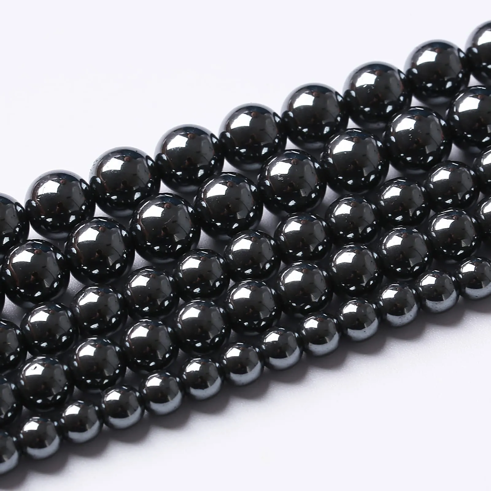 ZXYMLZI 71pcs 6mm Nero Ematite Perline Pietra Naturale Rotonda per Gioielli Fai da Te - immagine 2